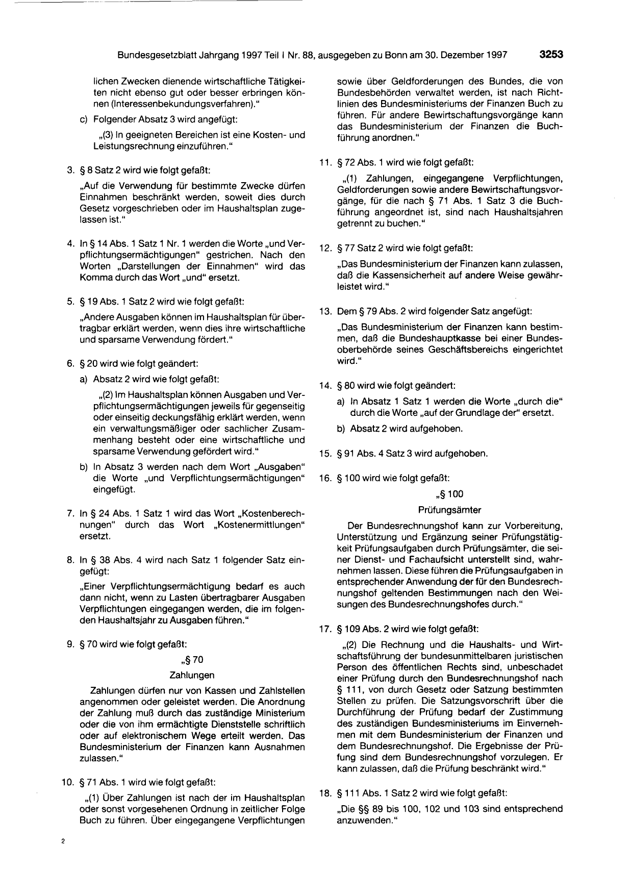 BGBl. 1997, Seite 3253 — Originalseite als Abbildung