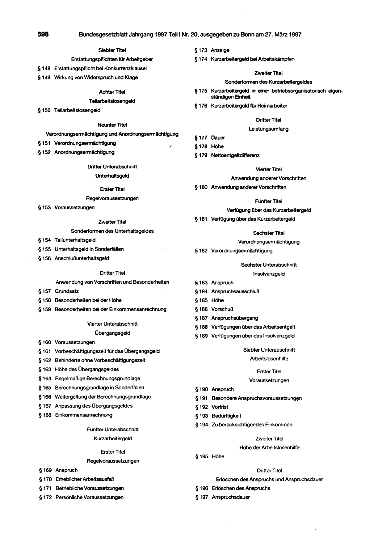 BGBl. 1997, Seite 598 — Originalseite als Abbildung
