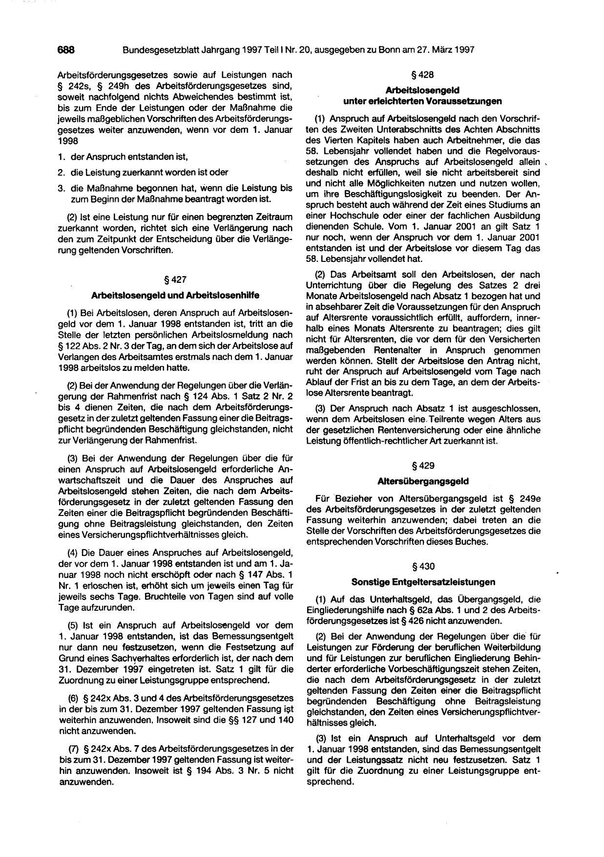 BGBl. 1997, Seite 688 — Originalseite als Abbildung