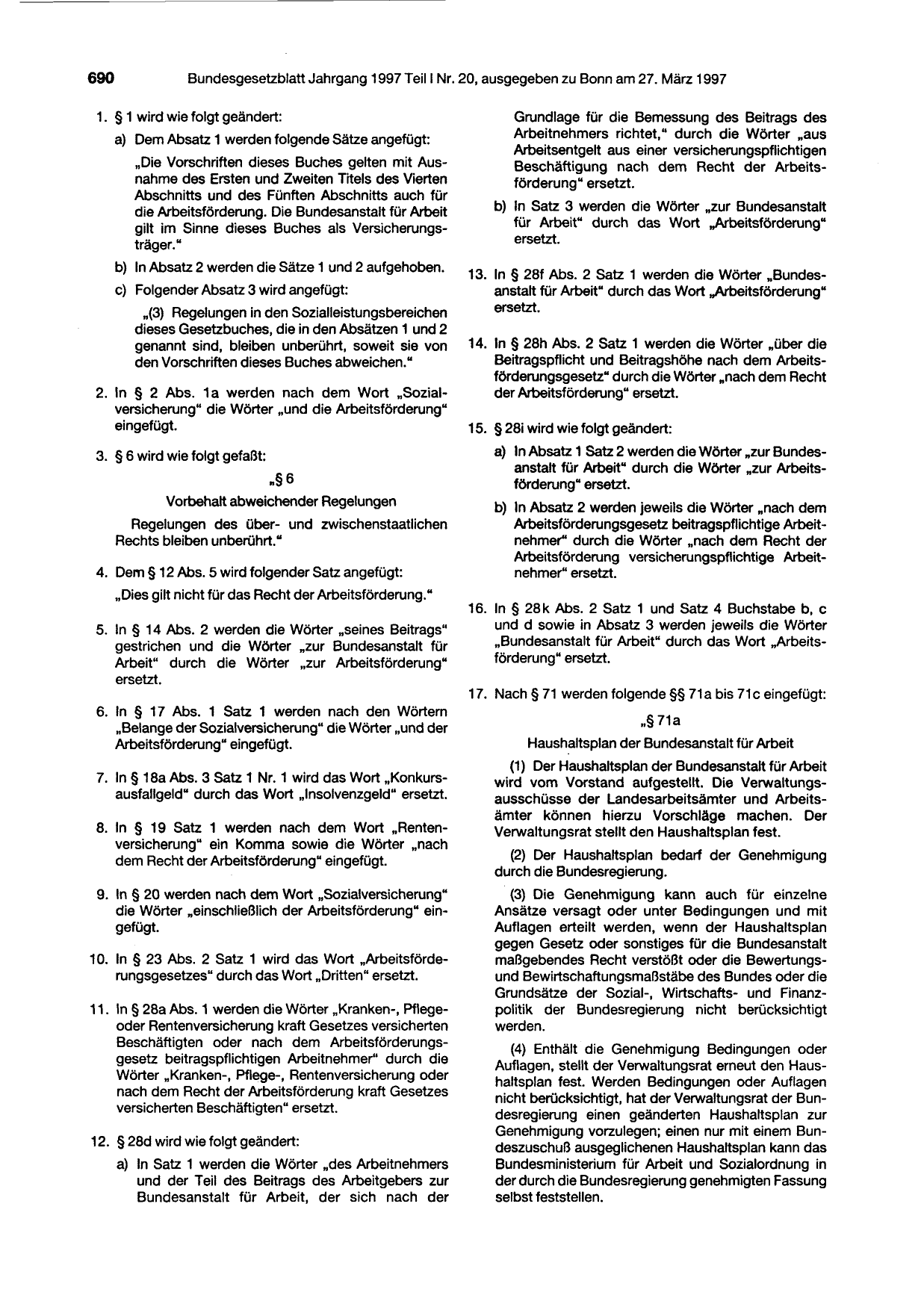BGBl. 1997, Seite 690 — Originalseite als Abbildung