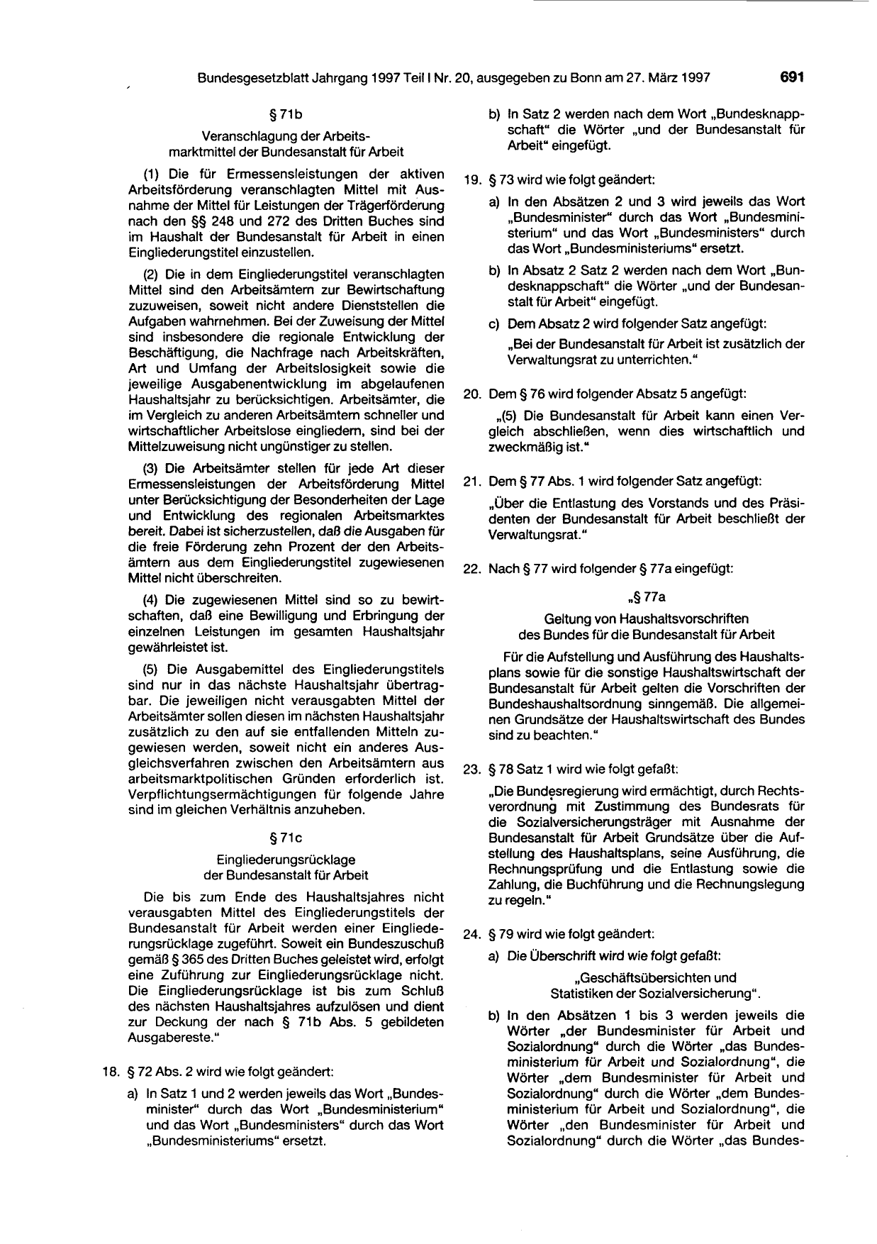 BGBl. 1997, Seite 691 — Originalseite als Abbildung