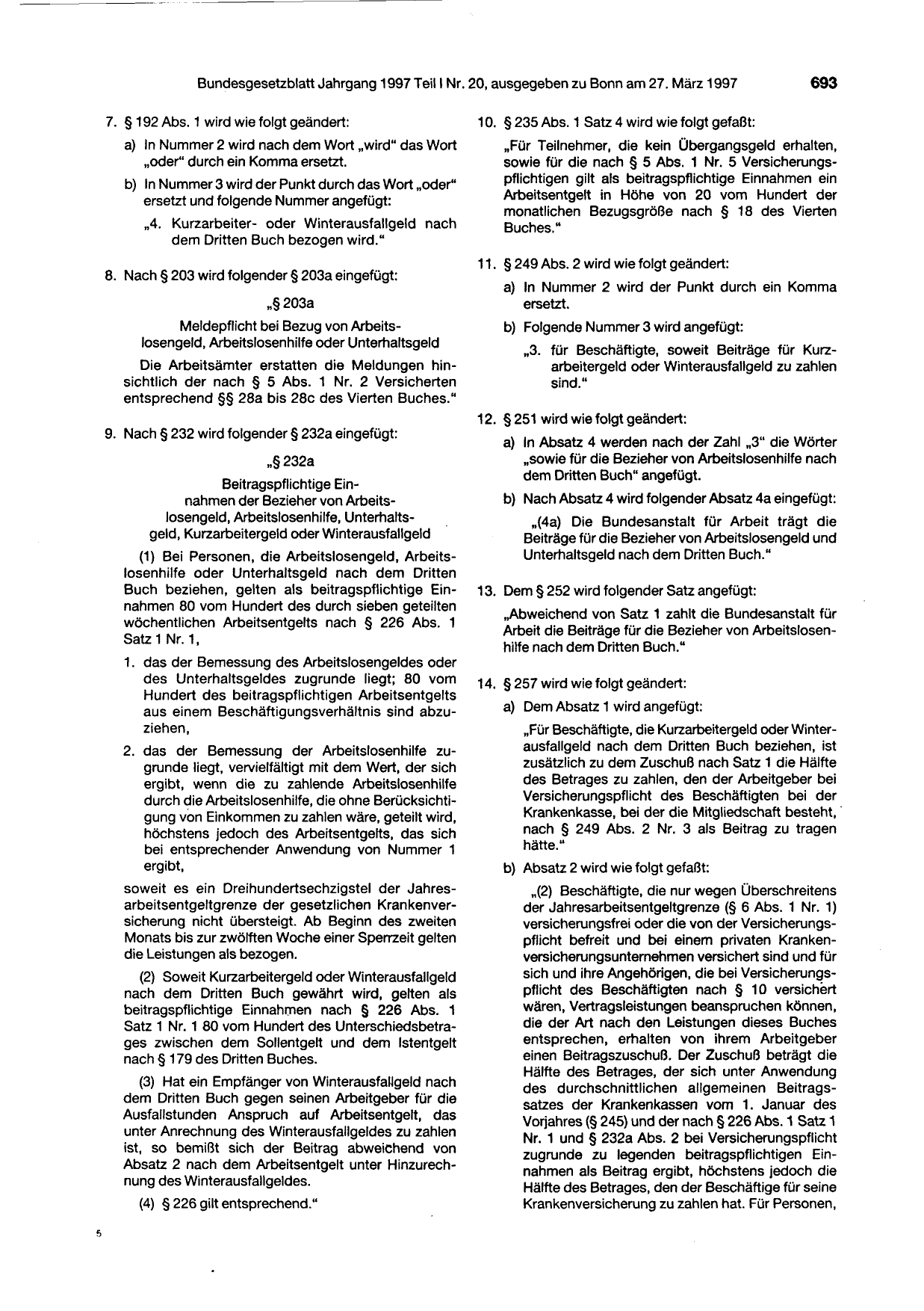 BGBl. 1997, Seite 693 — Originalseite als Abbildung