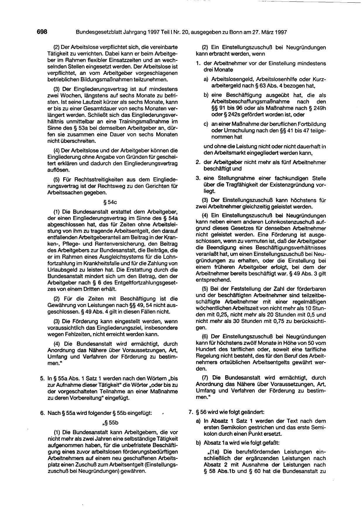 BGBl. 1997, Seite 698 — Originalseite als Abbildung