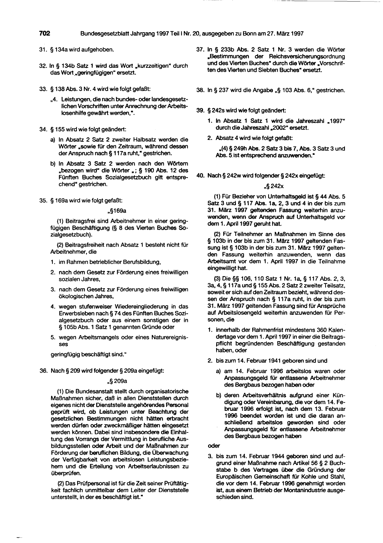 BGBl. 1997, Seite 702 — Originalseite als Abbildung