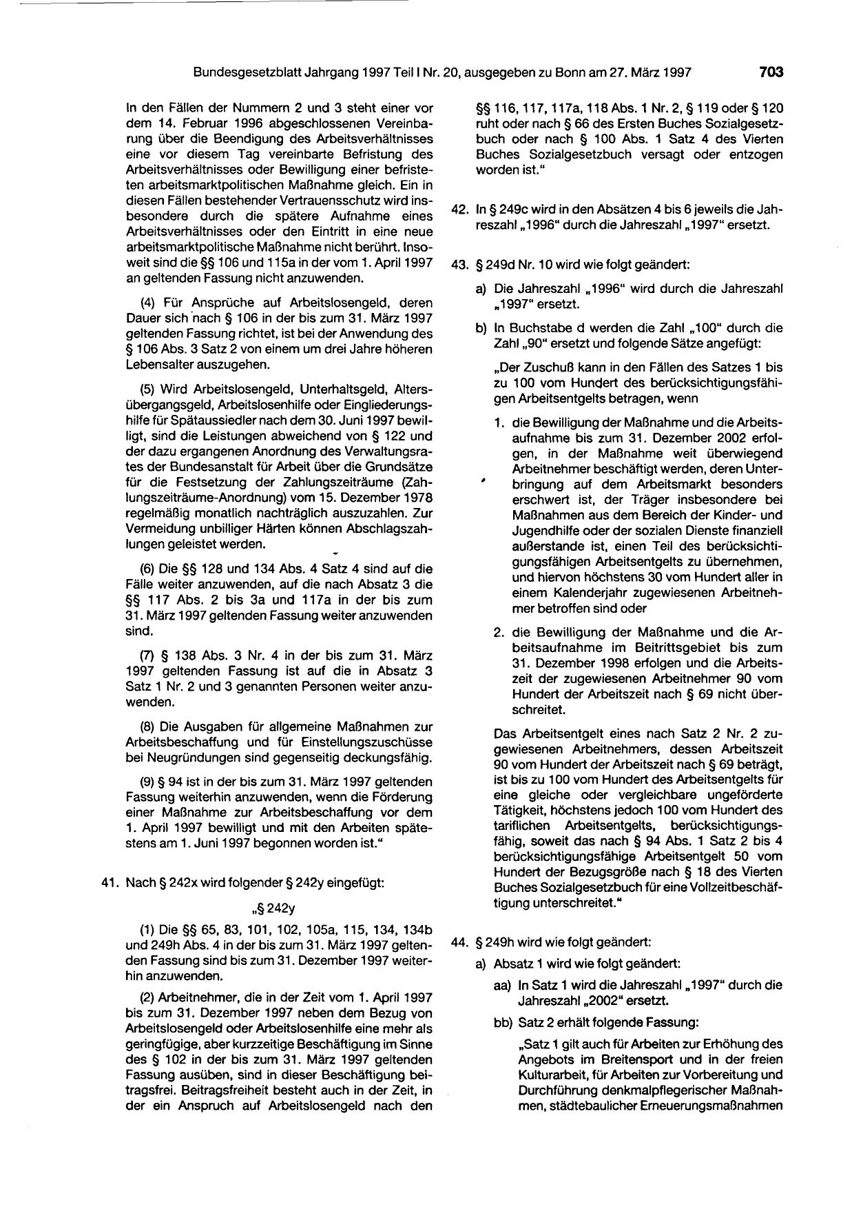 BGBl. 1997, Seite 703 — Originalseite als Abbildung