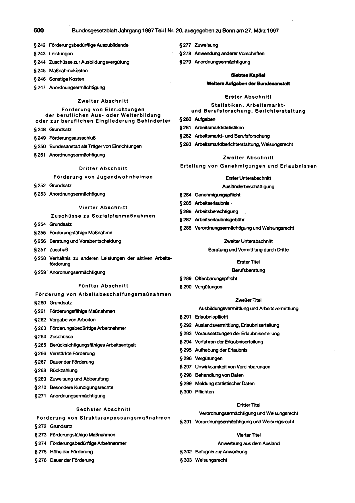 BGBl. 1997, Seite 600 — Originalseite als Abbildung