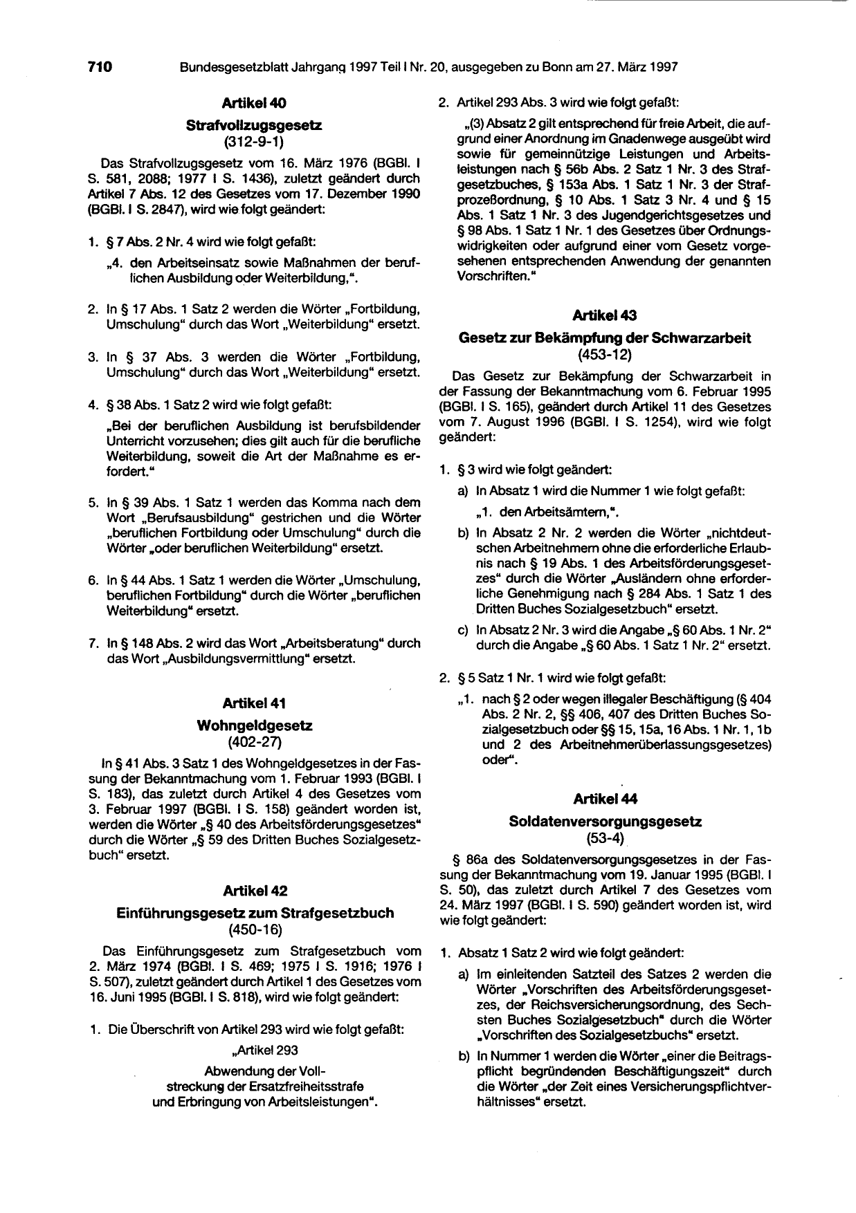 BGBl. 1997, Seite 710 — Originalseite als Abbildung
