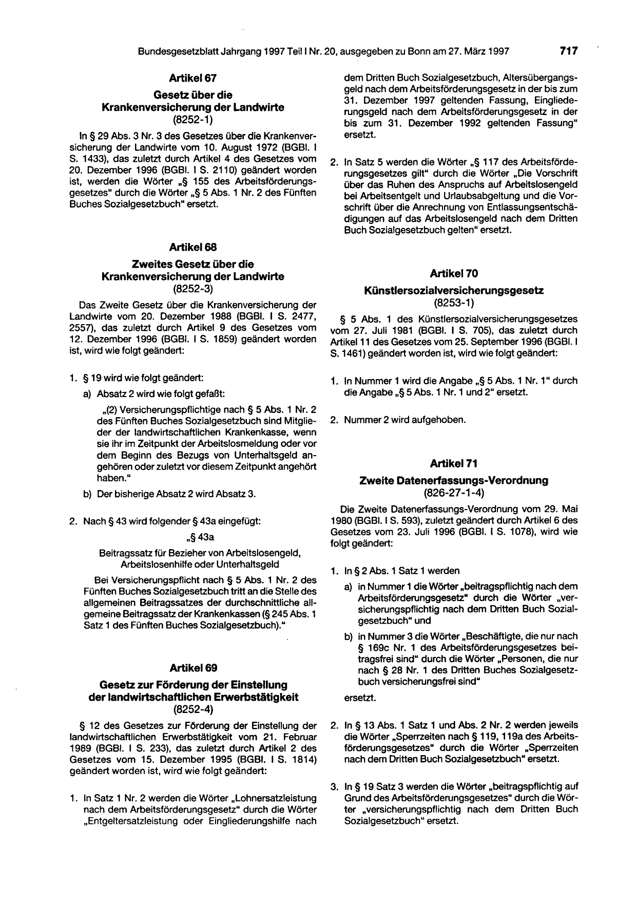 BGBl. 1997, Seite 717 — Originalseite als Abbildung