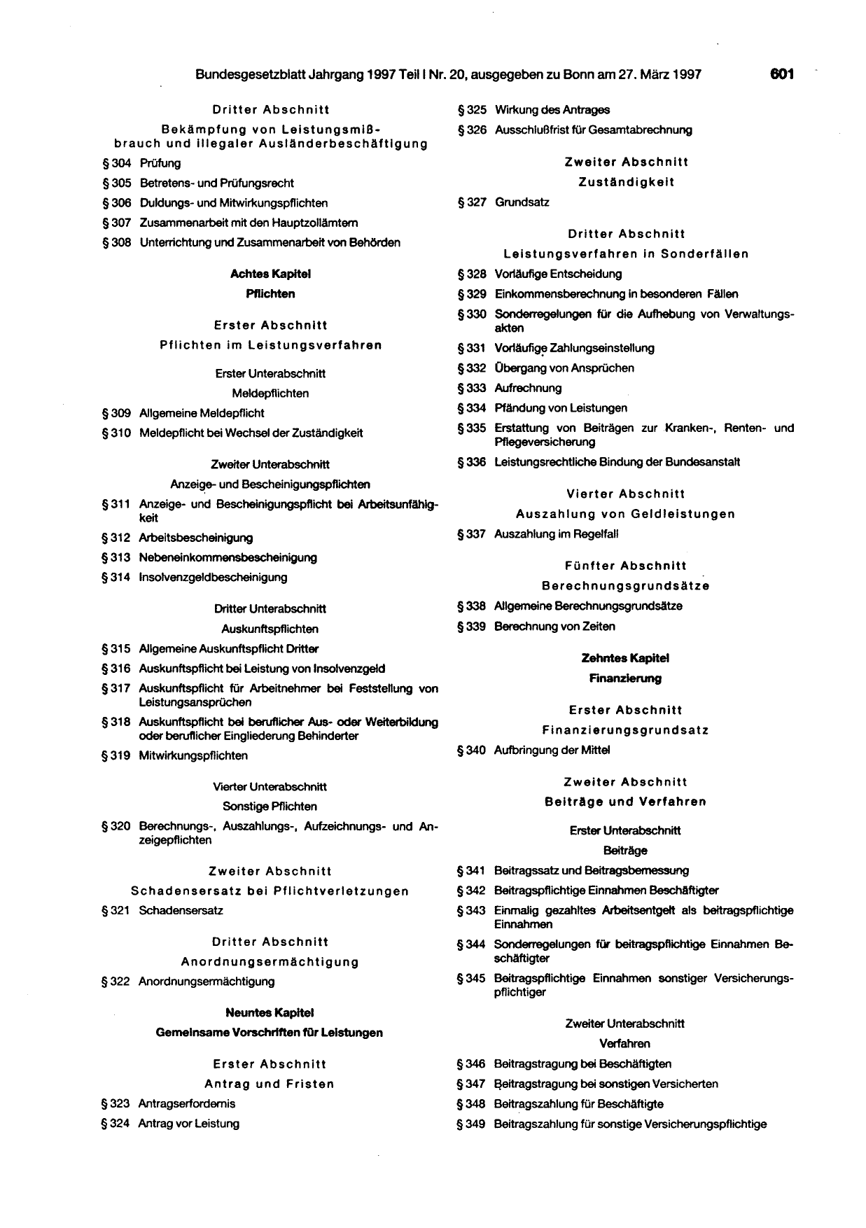 BGBl. 1997, Seite 601 — Originalseite als Abbildung