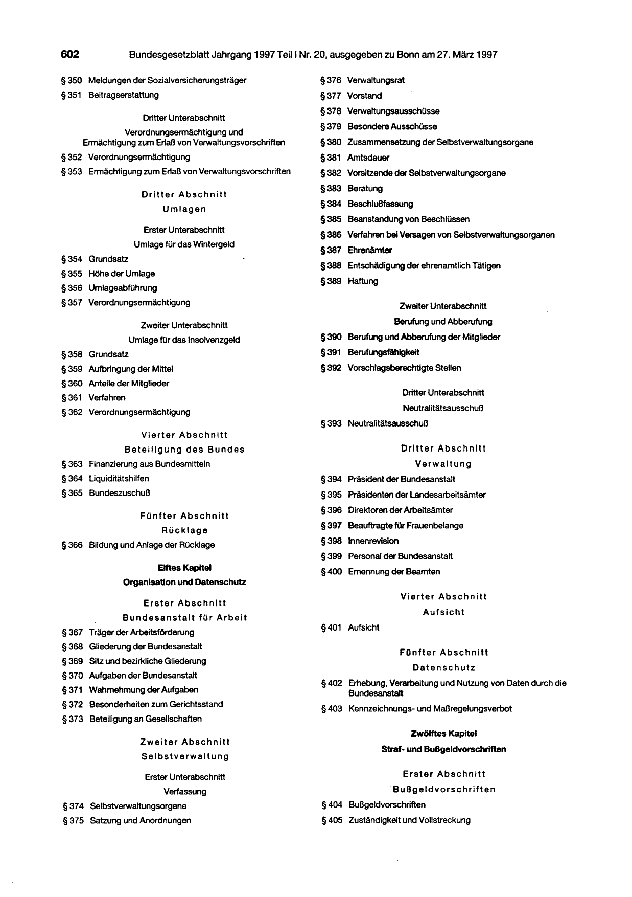 BGBl. 1997, Seite 602 — Originalseite als Abbildung