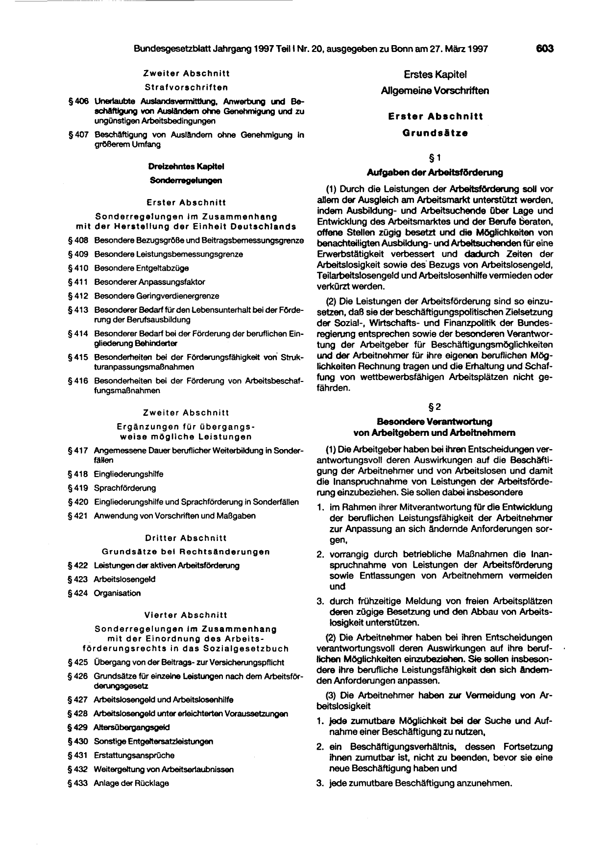 BGBl. 1997, Seite 603 — Originalseite als Abbildung