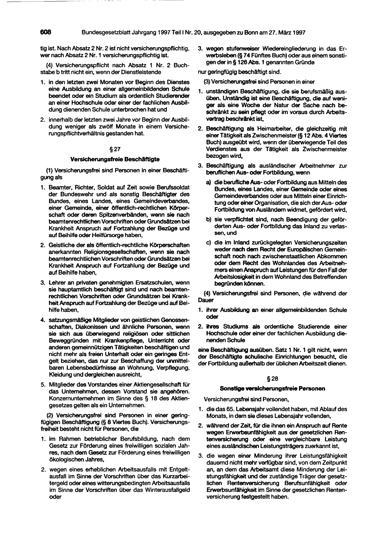 BGBl. 1997, Seite 608 — Originalseite als Abbildung