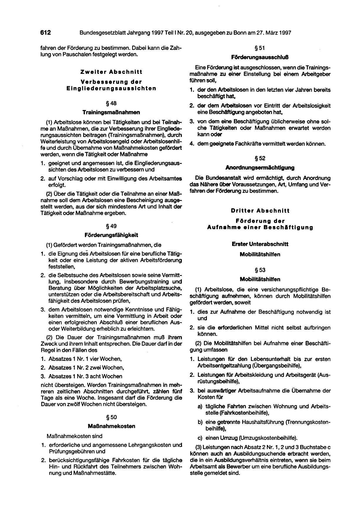 BGBl. 1997, Seite 612 — Originalseite als Abbildung