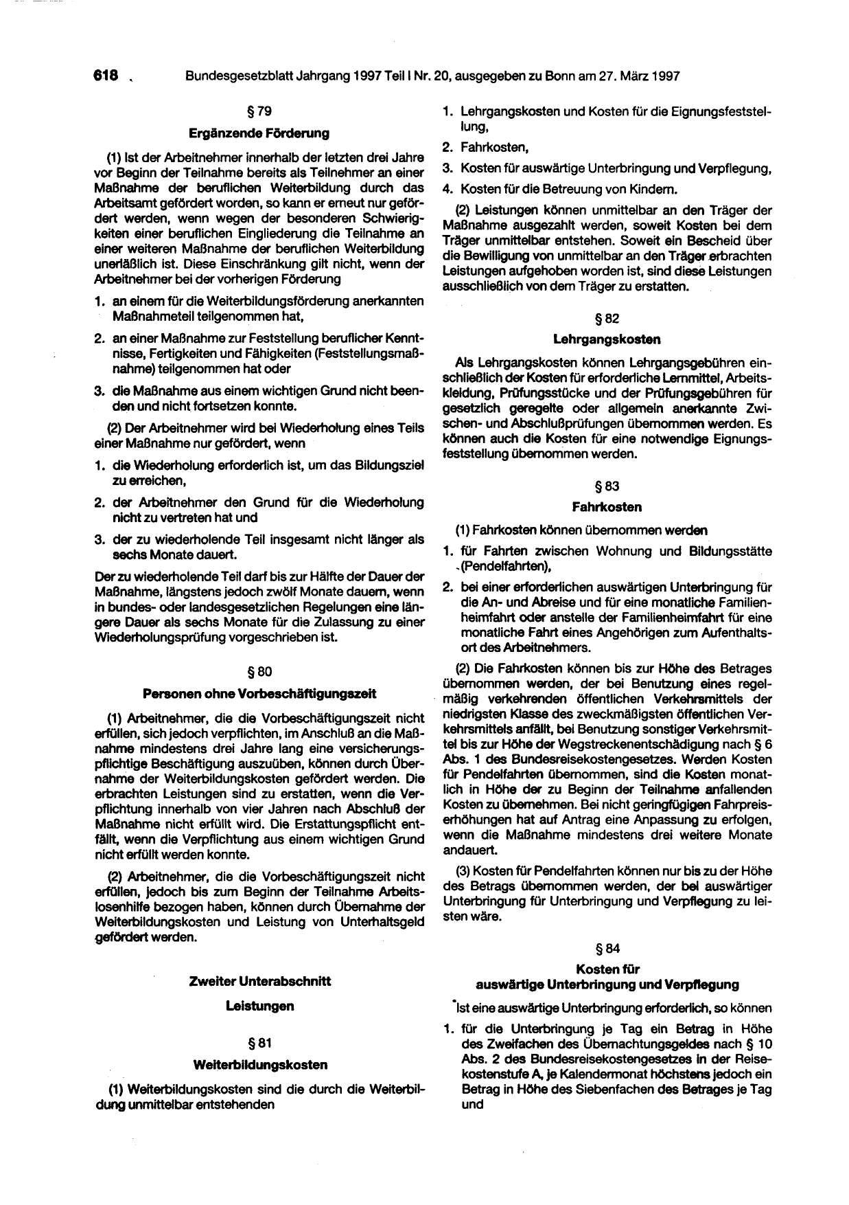 BGBl. 1997, Seite 618 — Originalseite als Abbildung
