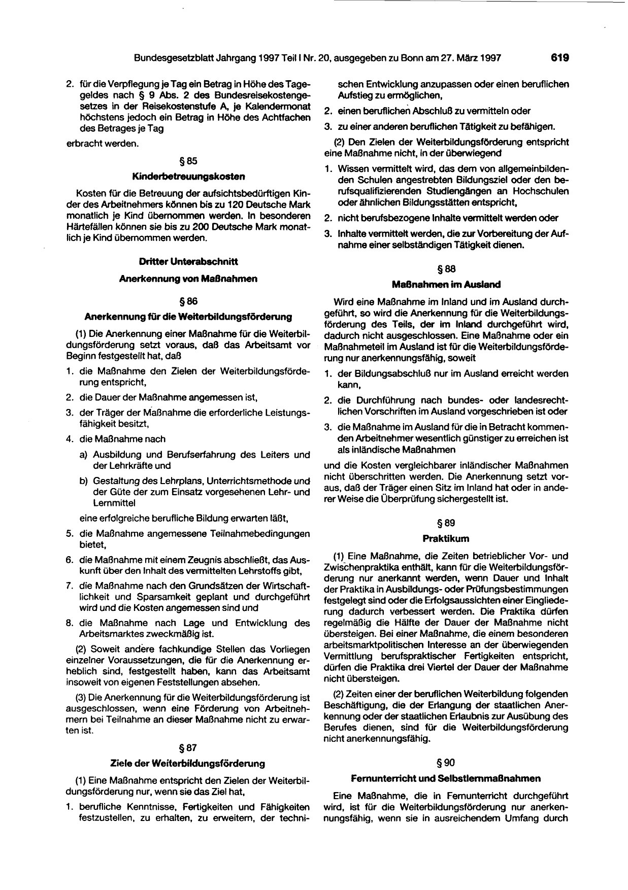 BGBl. 1997, Seite 619 — Originalseite als Abbildung