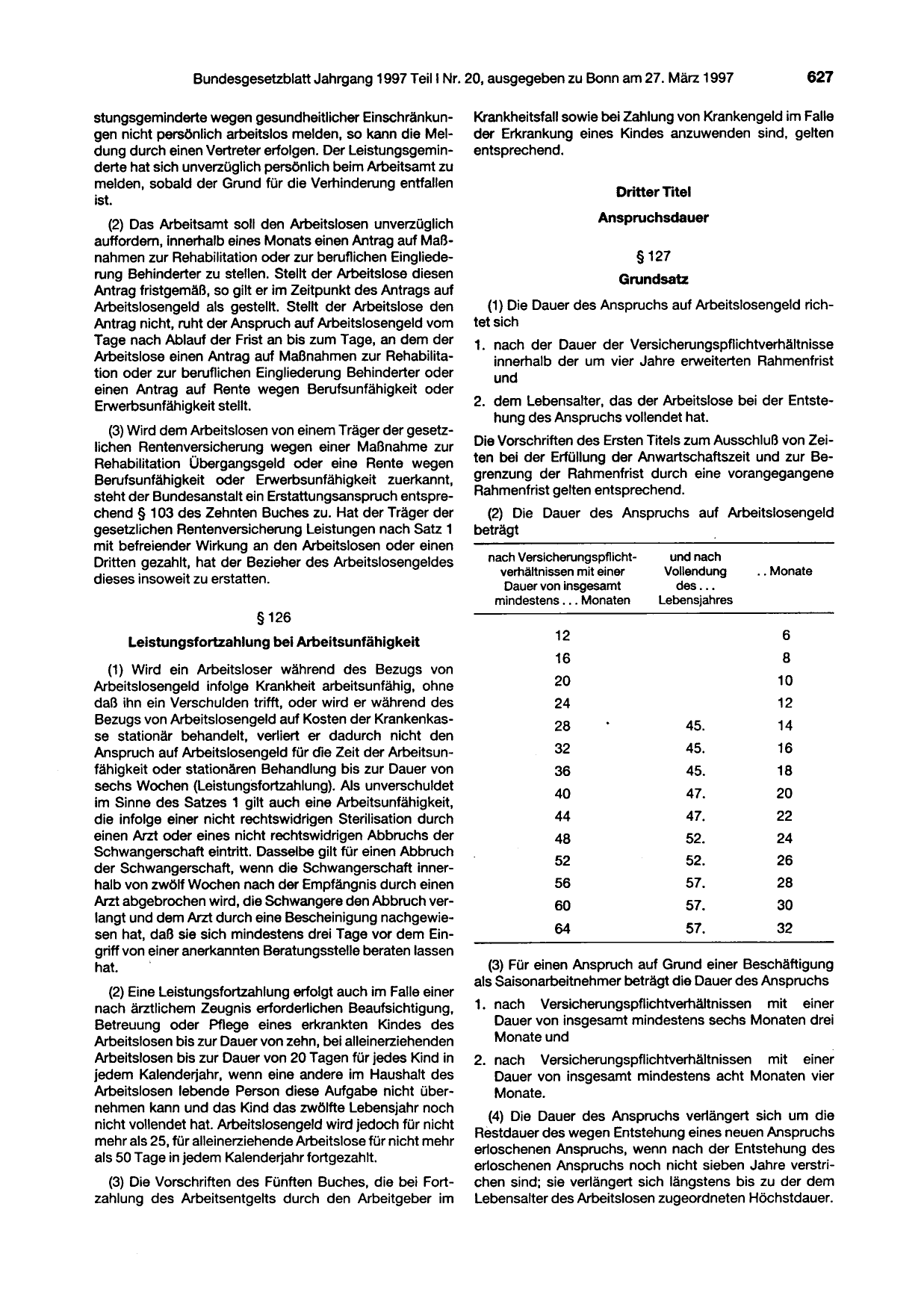 BGBl. 1997, Seite 627 — Originalseite als Abbildung