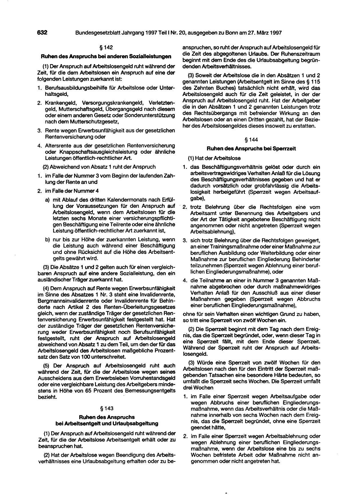 BGBl. 1997, Seite 632 — Originalseite als Abbildung