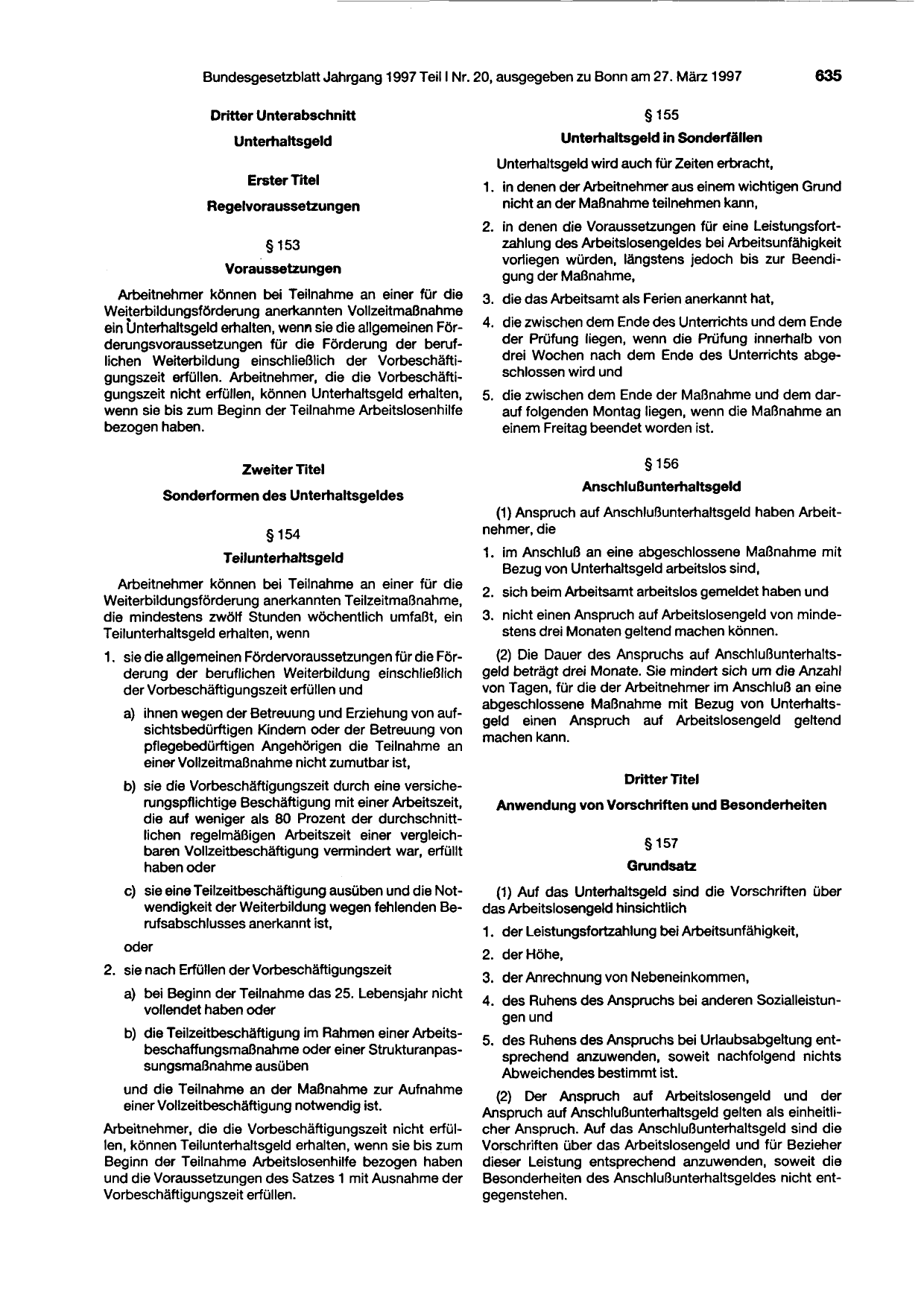 BGBl. 1997, Seite 635 — Originalseite als Abbildung