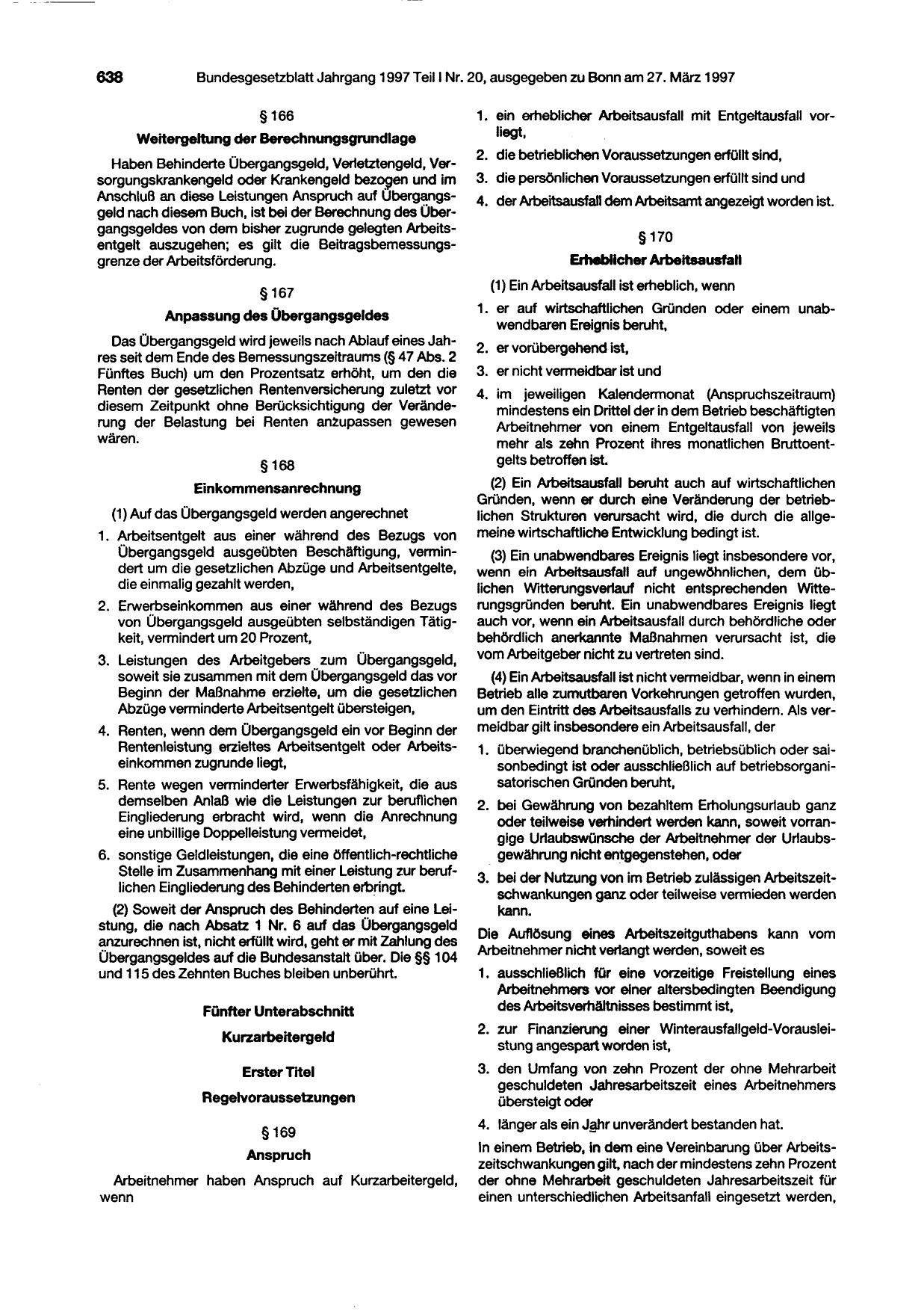 BGBl. 1997, Seite 638 — Originalseite als Abbildung