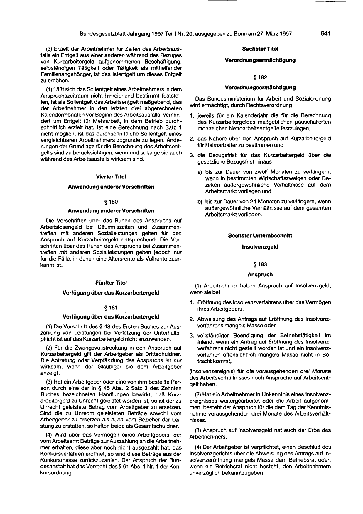 BGBl. 1997, Seite 641 — Originalseite als Abbildung