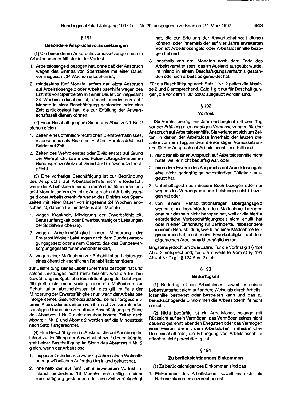 BGBl. 1997, Seite 643 — Originalseite als Abbildung