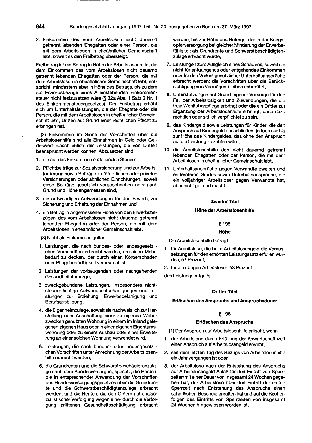 BGBl. 1997, Seite 644 — Originalseite als Abbildung