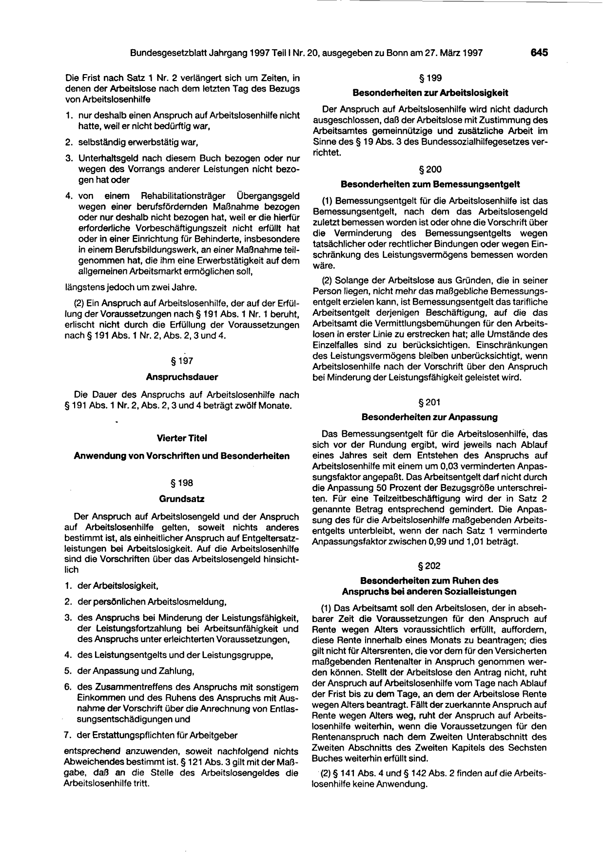 BGBl. 1997, Seite 645 — Originalseite als Abbildung