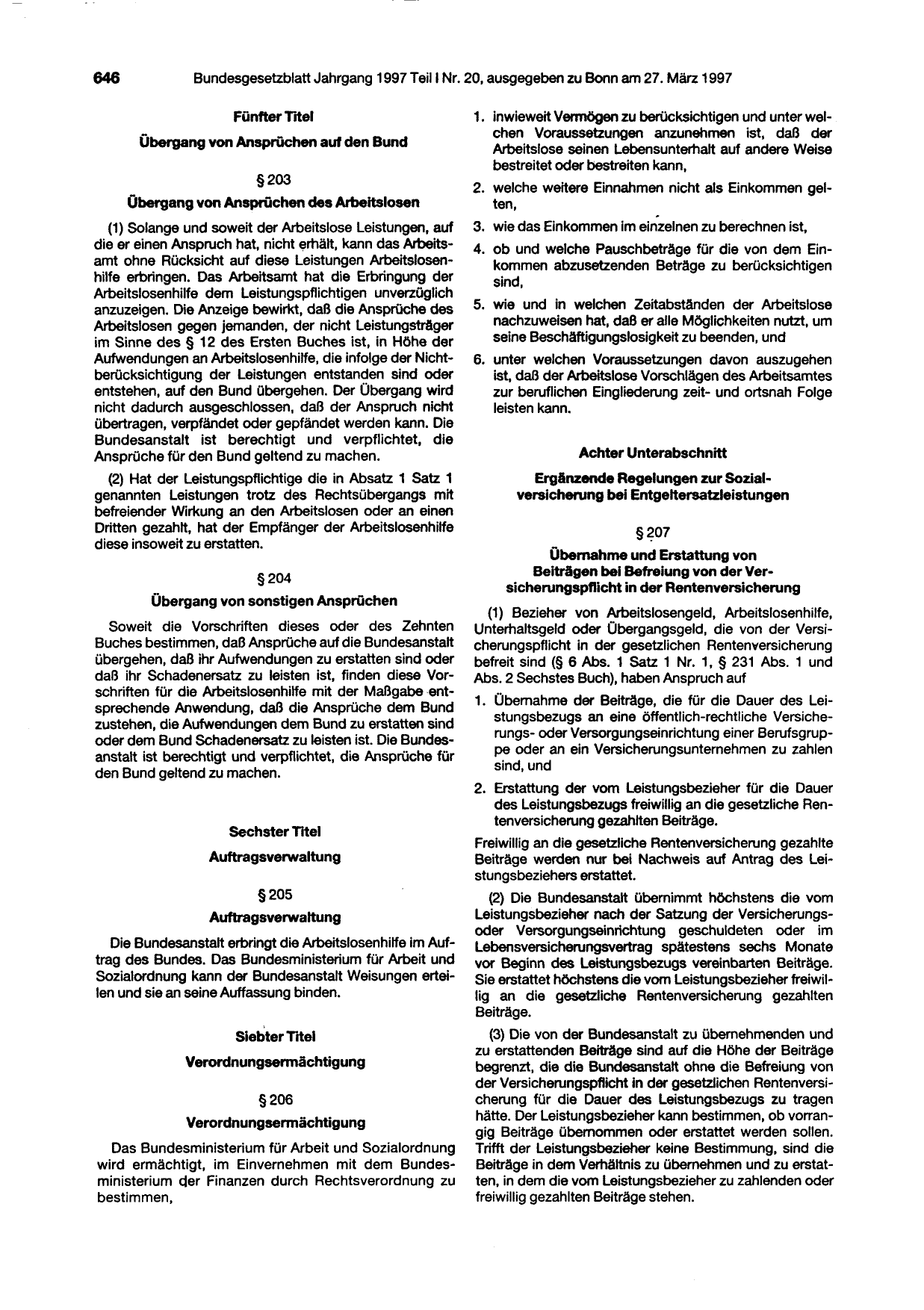 BGBl. 1997, Seite 646 — Originalseite als Abbildung