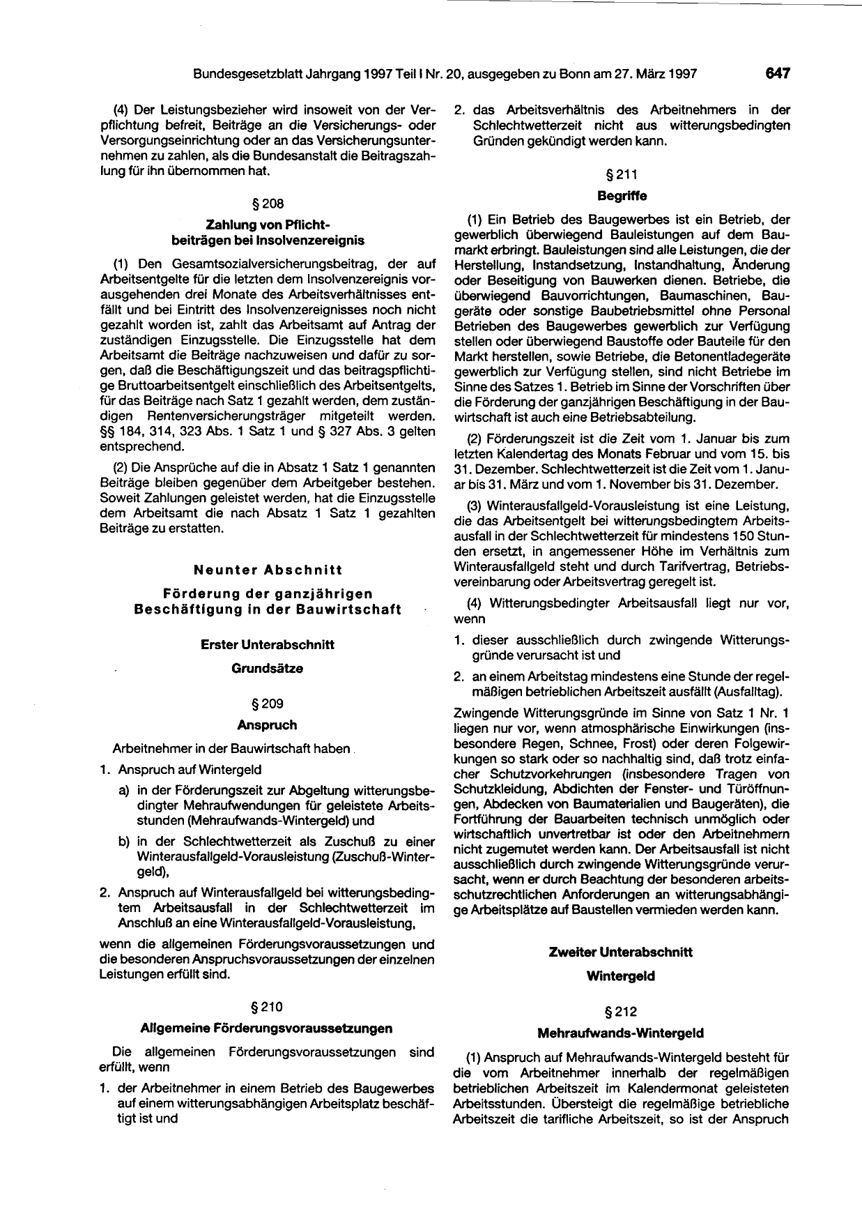 BGBl. 1997, Seite 647 — Originalseite als Abbildung