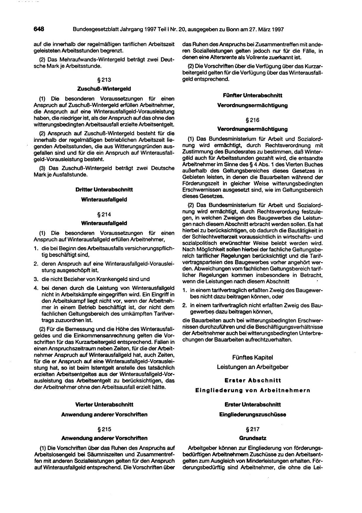 BGBl. 1997, Seite 648 — Originalseite als Abbildung