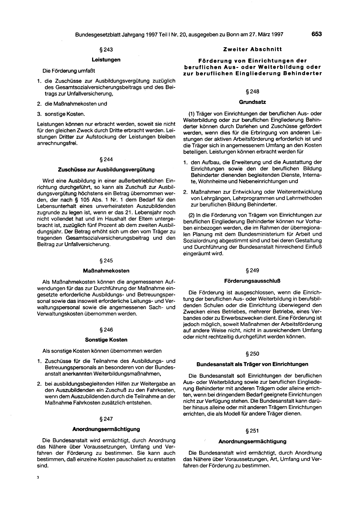 BGBl. 1997, Seite 653 — Originalseite als Abbildung