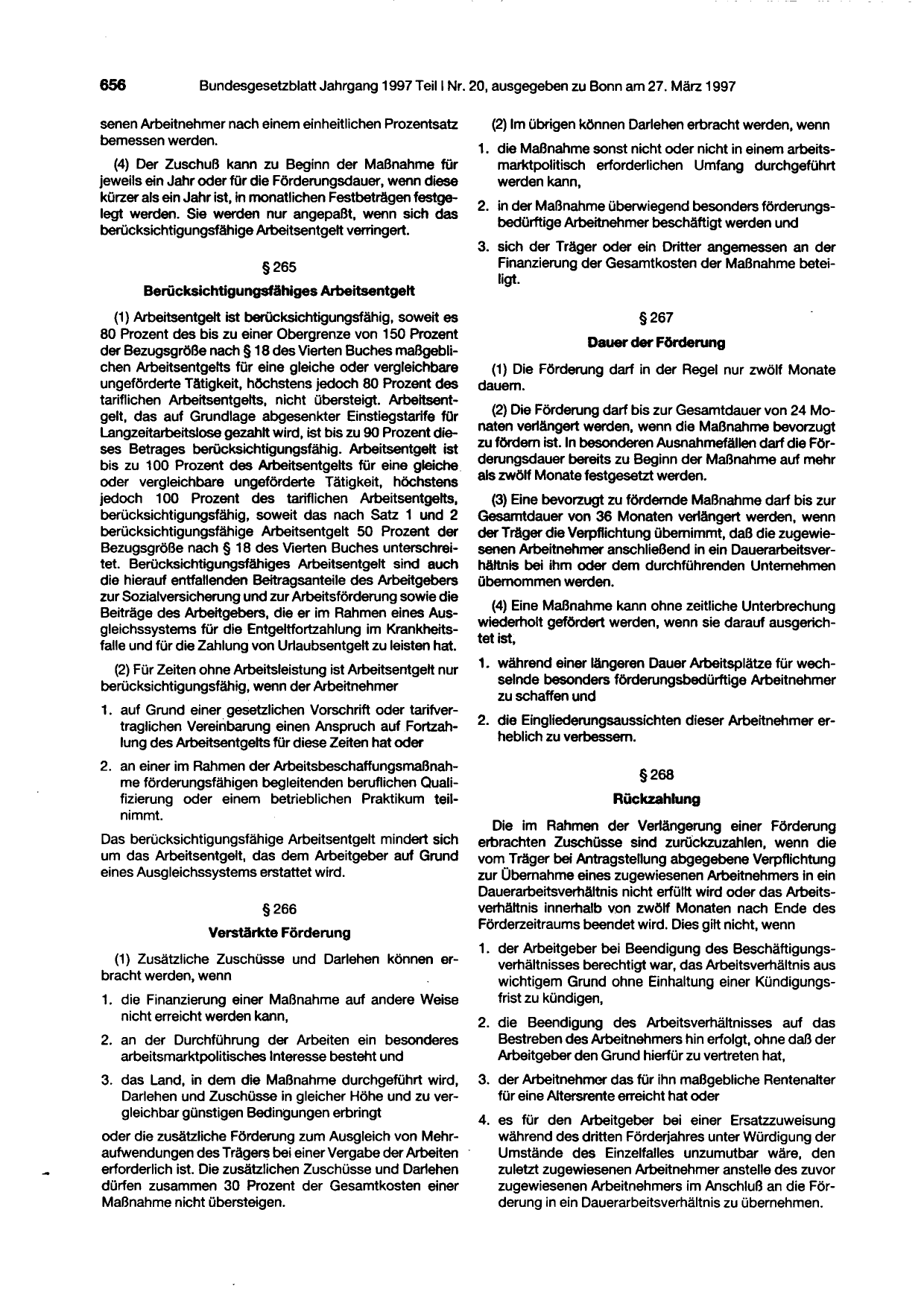 BGBl. 1997, Seite 656 — Originalseite als Abbildung
