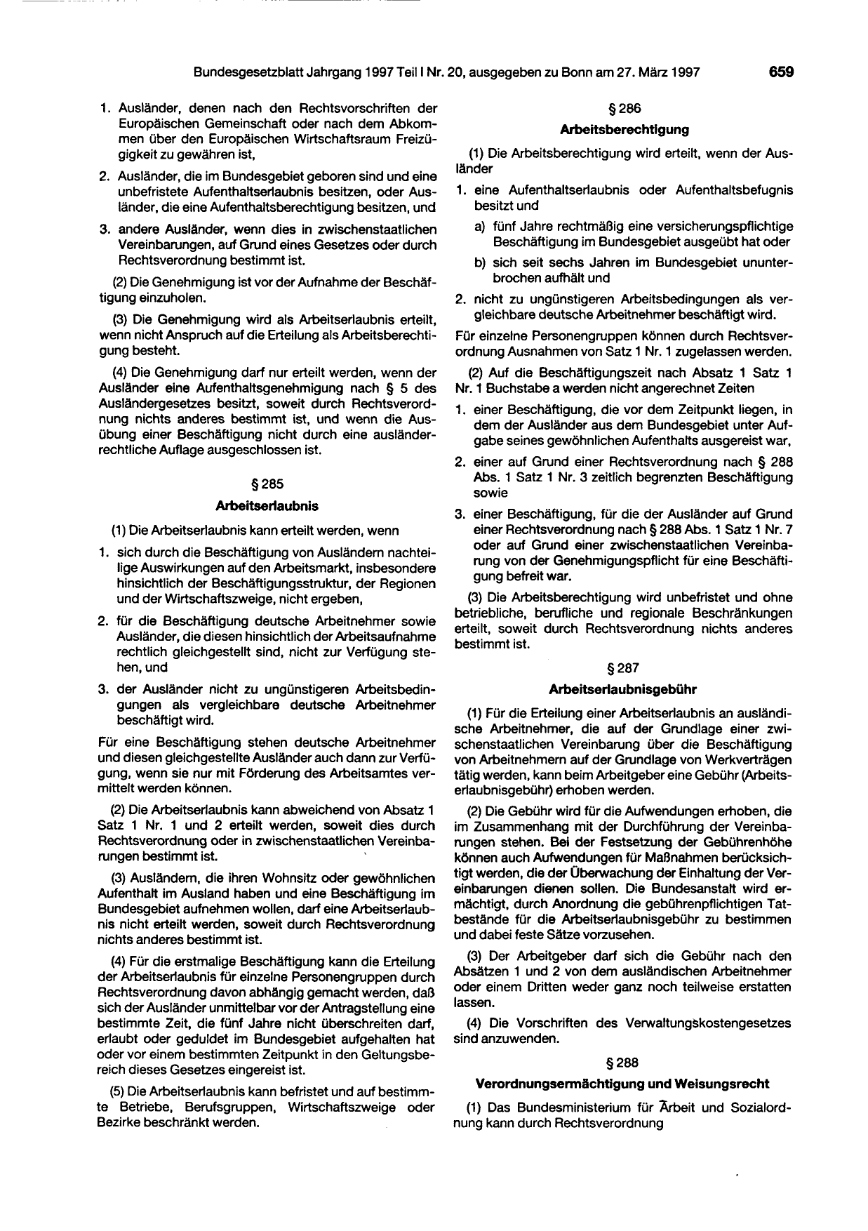 BGBl. 1997, Seite 659 — Originalseite als Abbildung