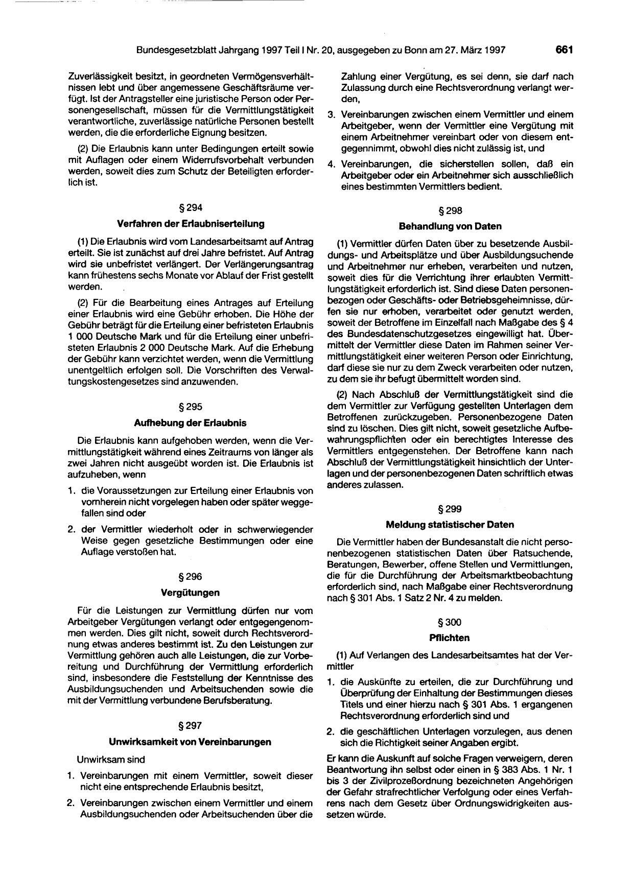 BGBl. 1997, Seite 661 — Originalseite als Abbildung