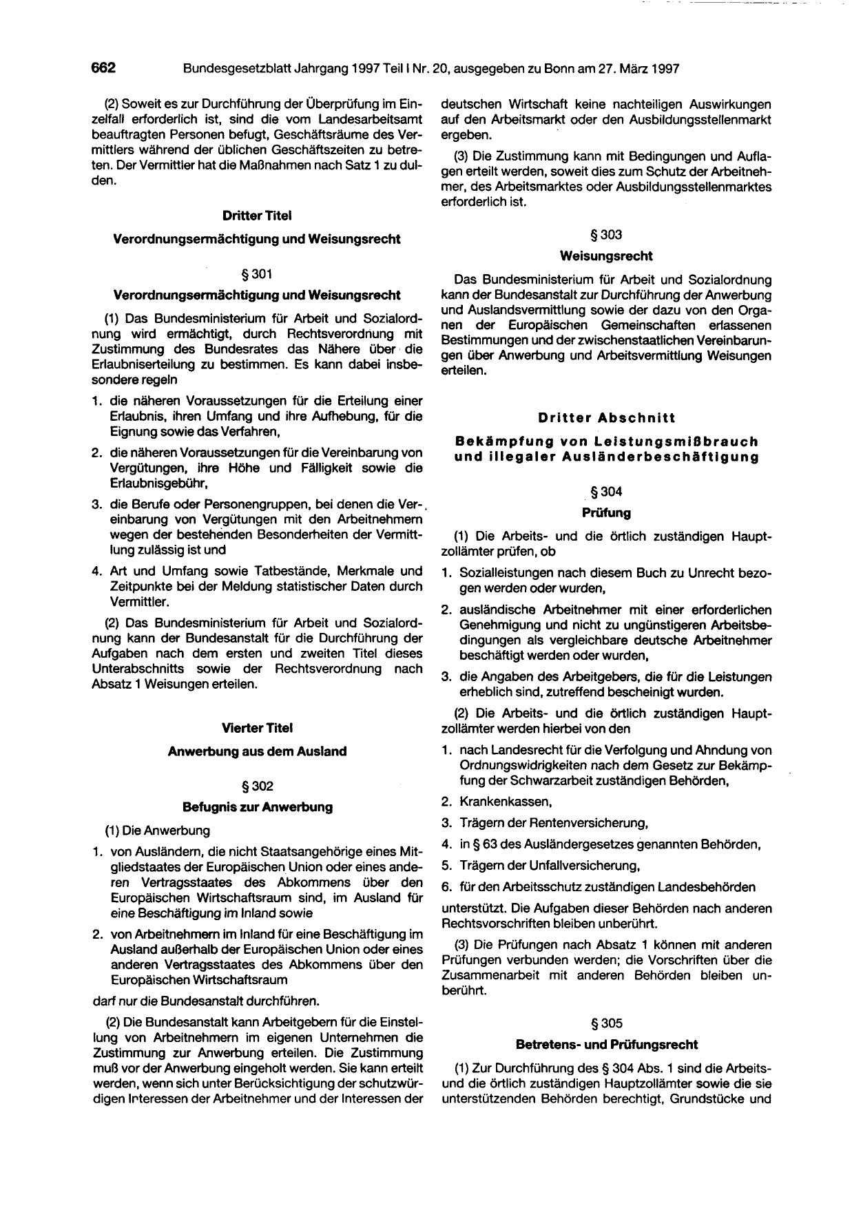 BGBl. 1997, Seite 662 — Originalseite als Abbildung