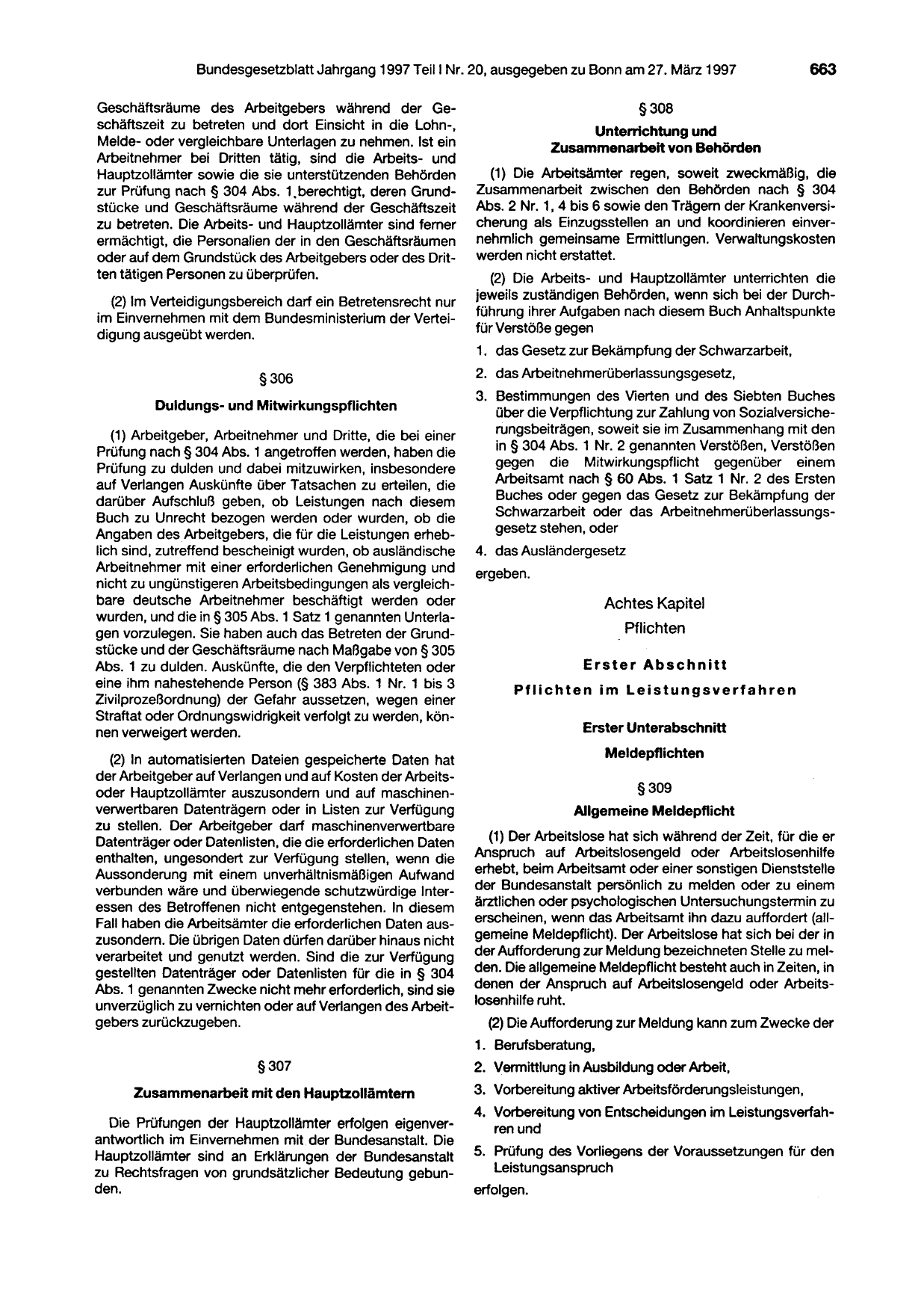 BGBl. 1997, Seite 663 — Originalseite als Abbildung