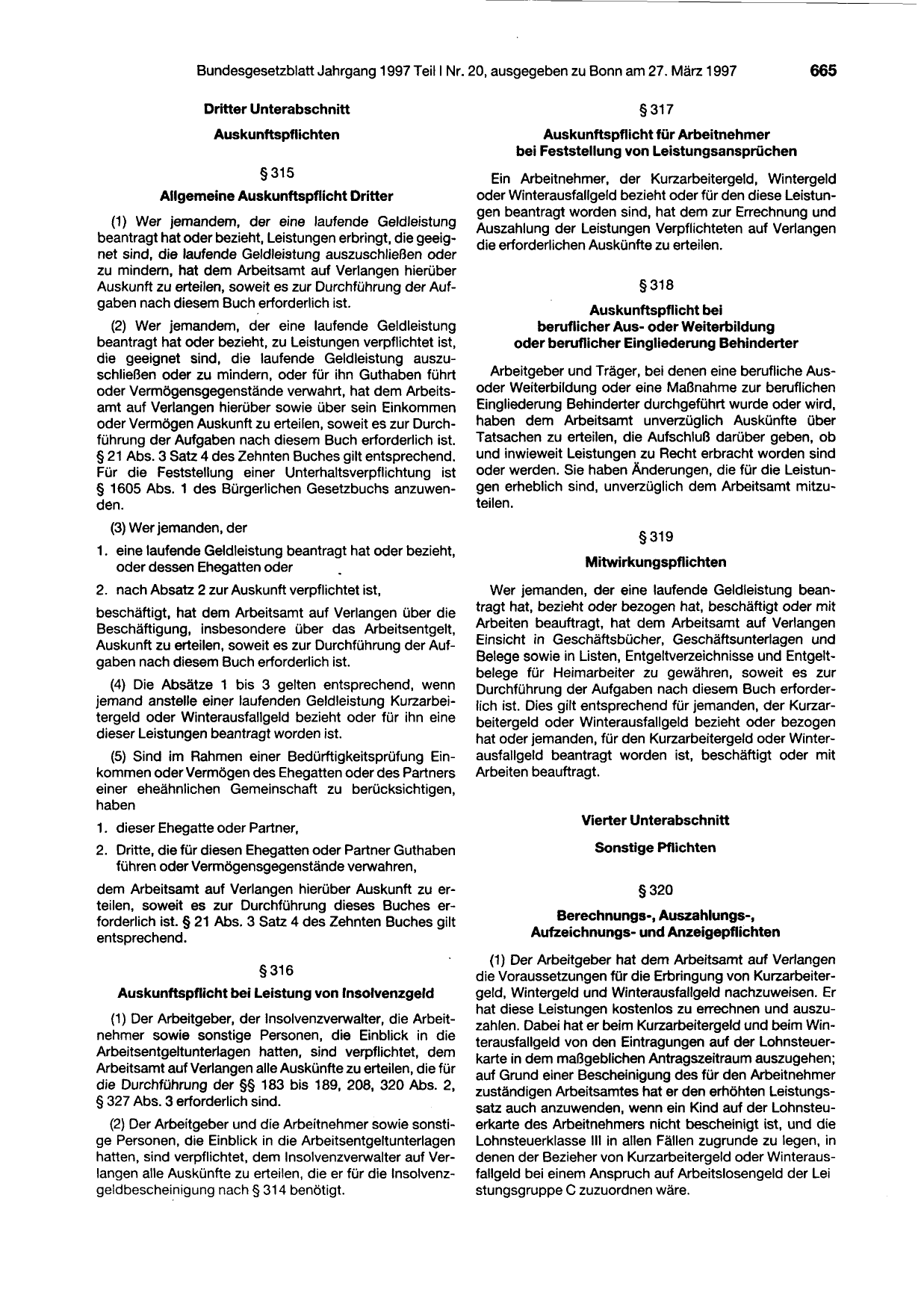 BGBl. 1997, Seite 665 — Originalseite als Abbildung