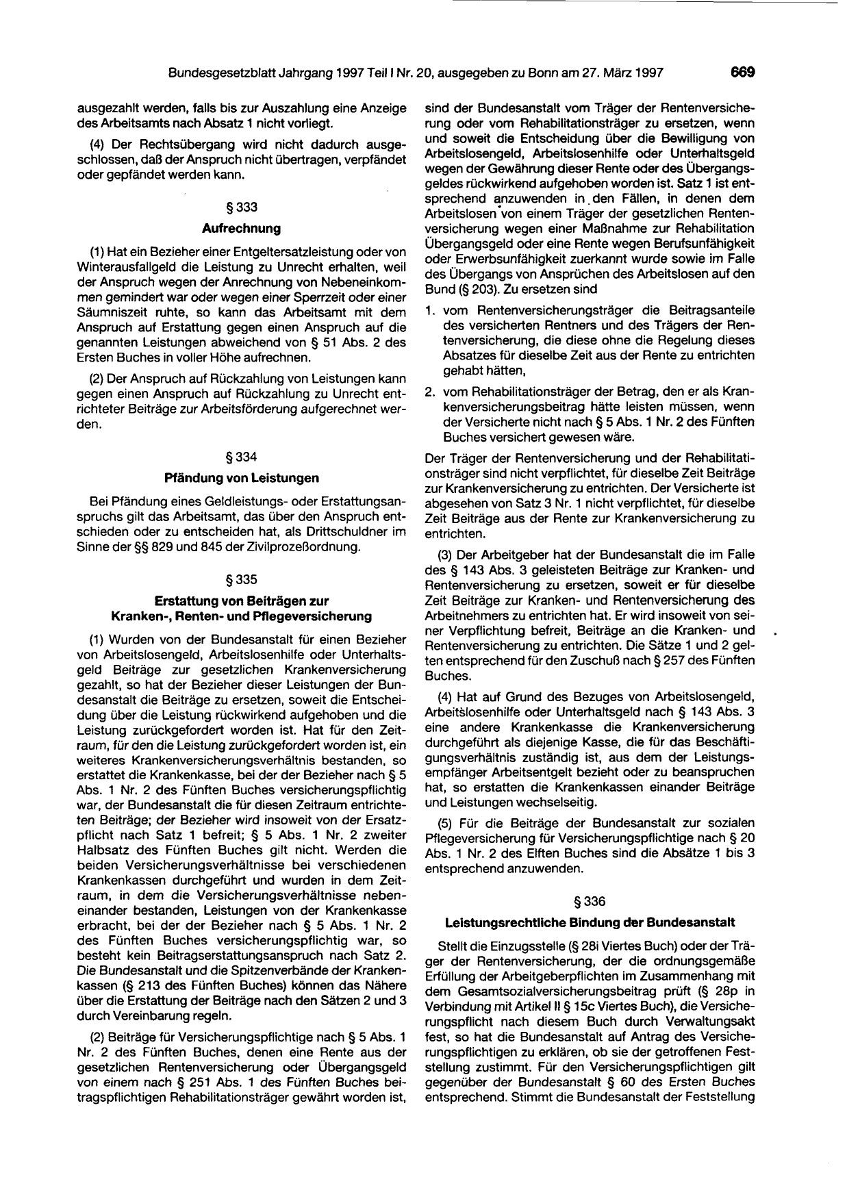 BGBl. 1997, Seite 669 — Originalseite als Abbildung