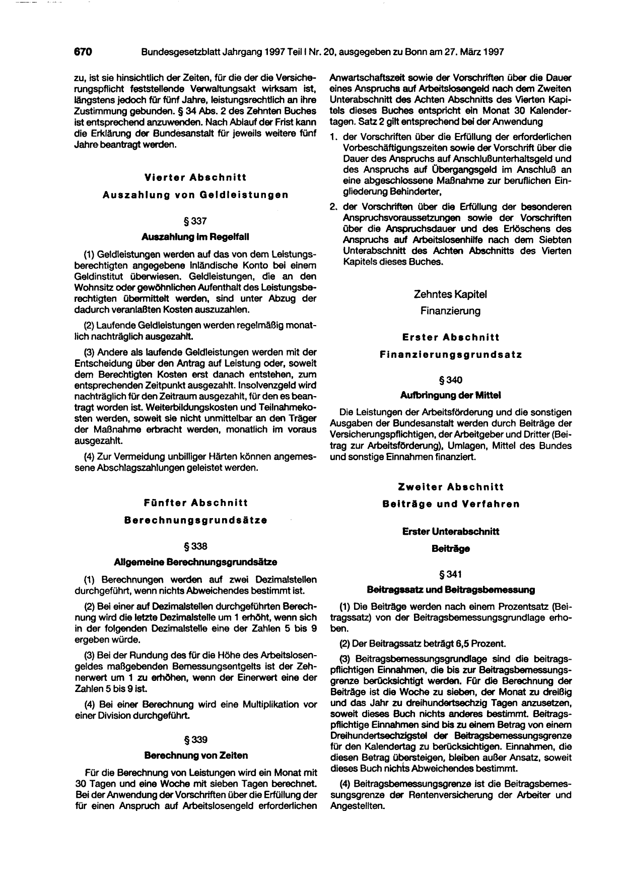 BGBl. 1997, Seite 670 — Originalseite als Abbildung