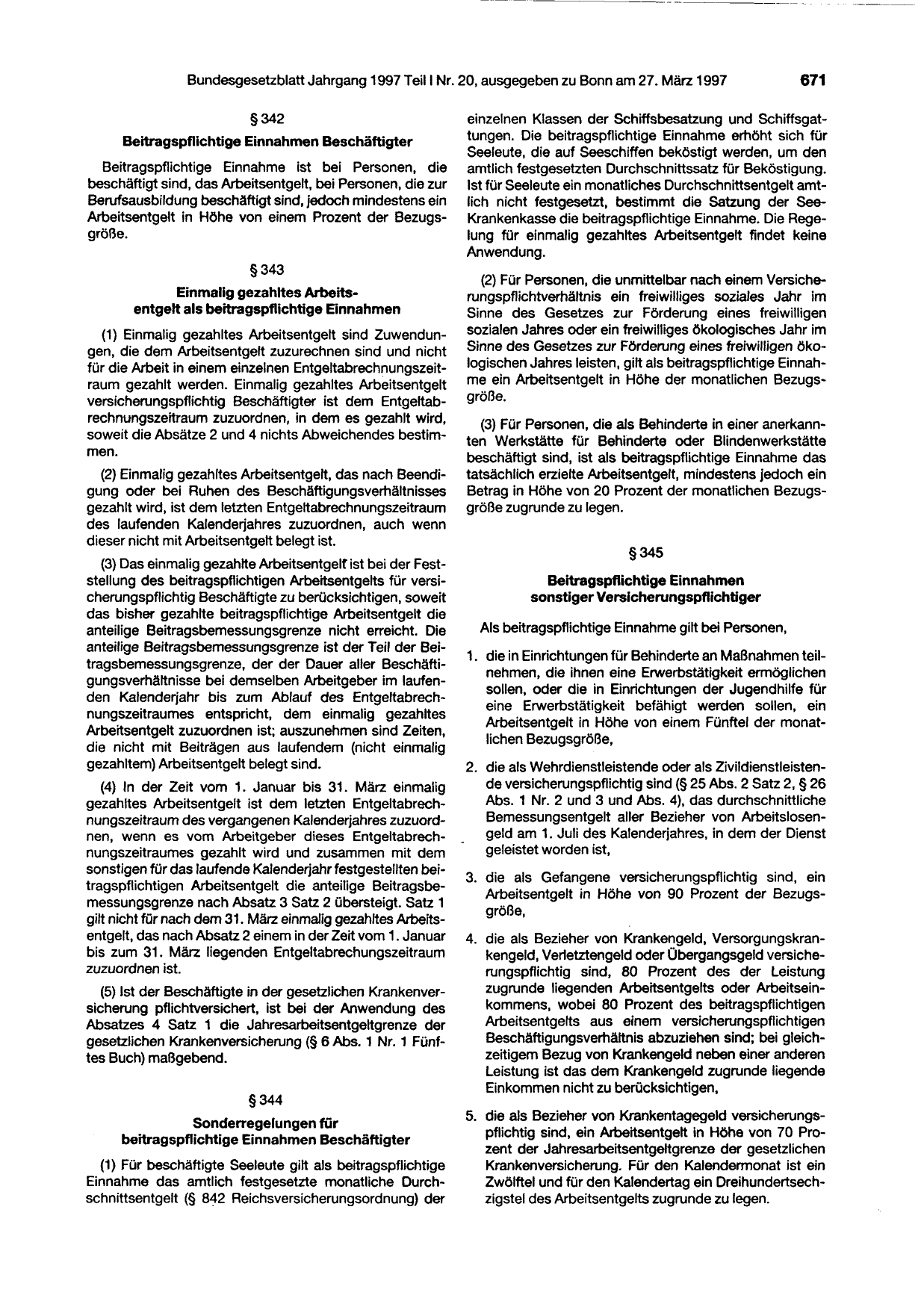 BGBl. 1997, Seite 671 — Originalseite als Abbildung