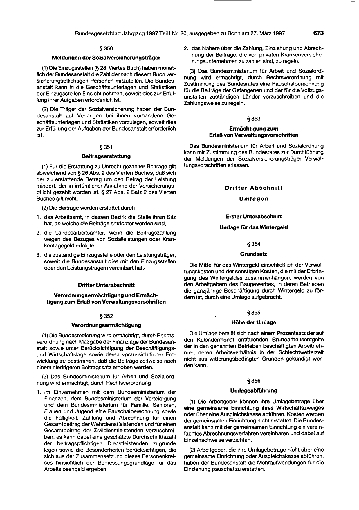BGBl. 1997, Seite 673 — Originalseite als Abbildung