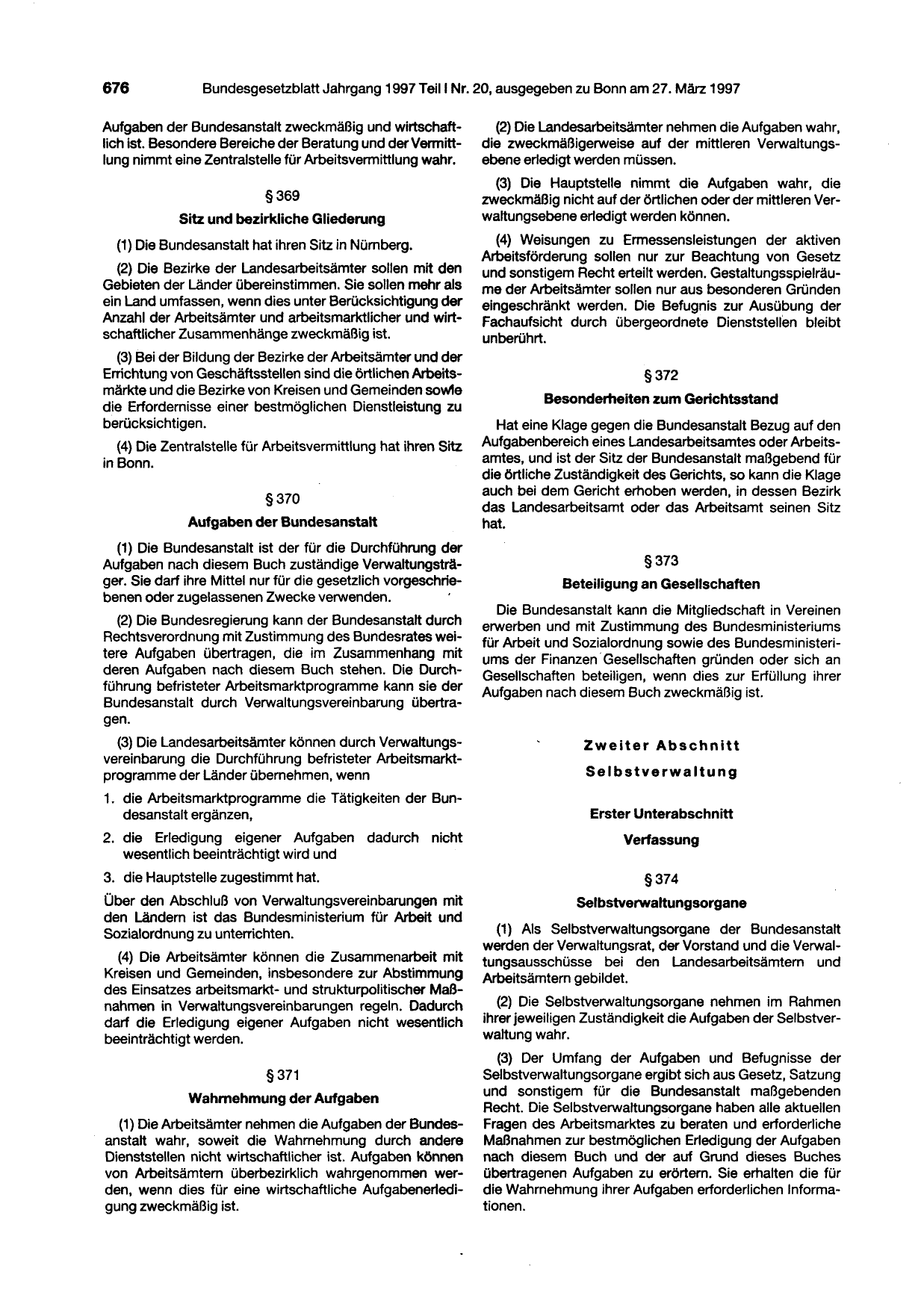 BGBl. 1997, Seite 676 — Originalseite als Abbildung