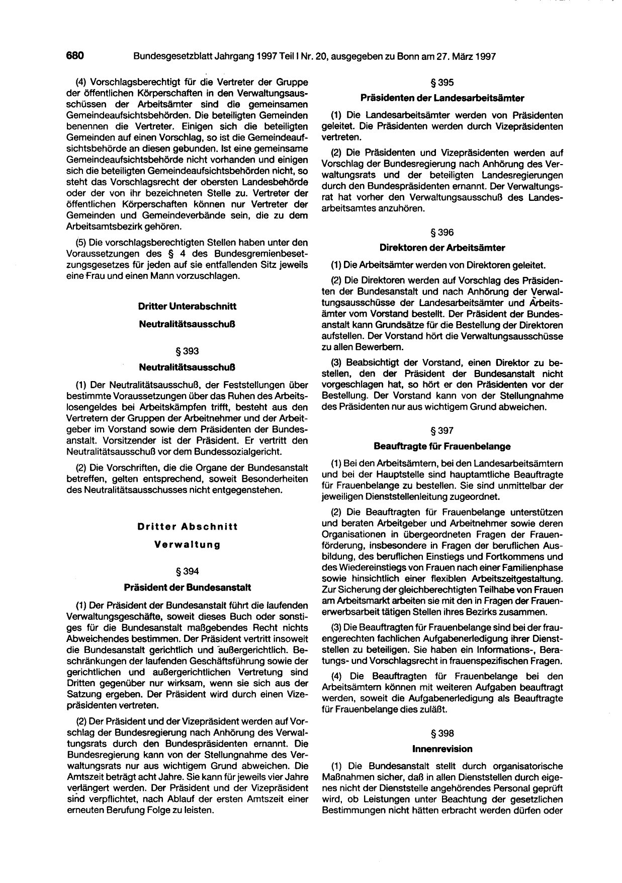 BGBl. 1997, Seite 680 — Originalseite als Abbildung