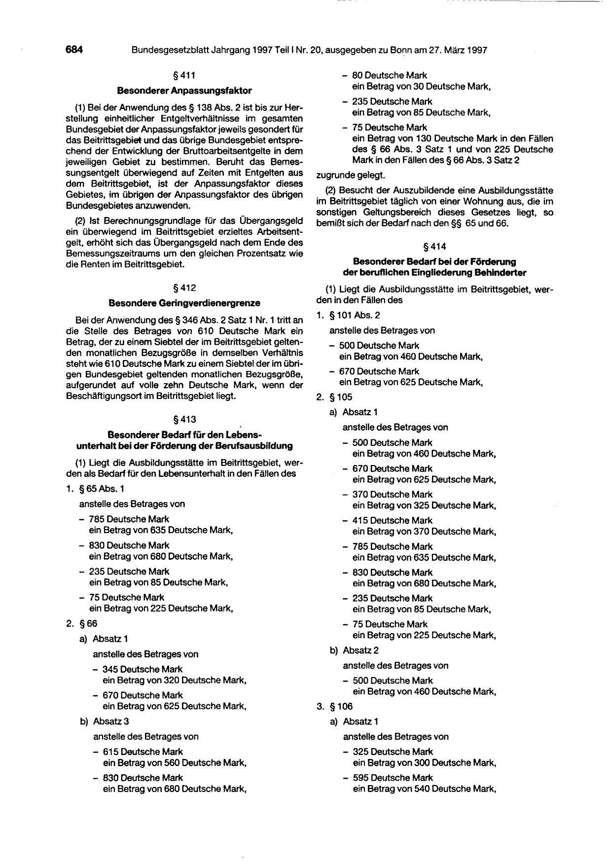 BGBl. 1997, Seite 684 — Originalseite als Abbildung