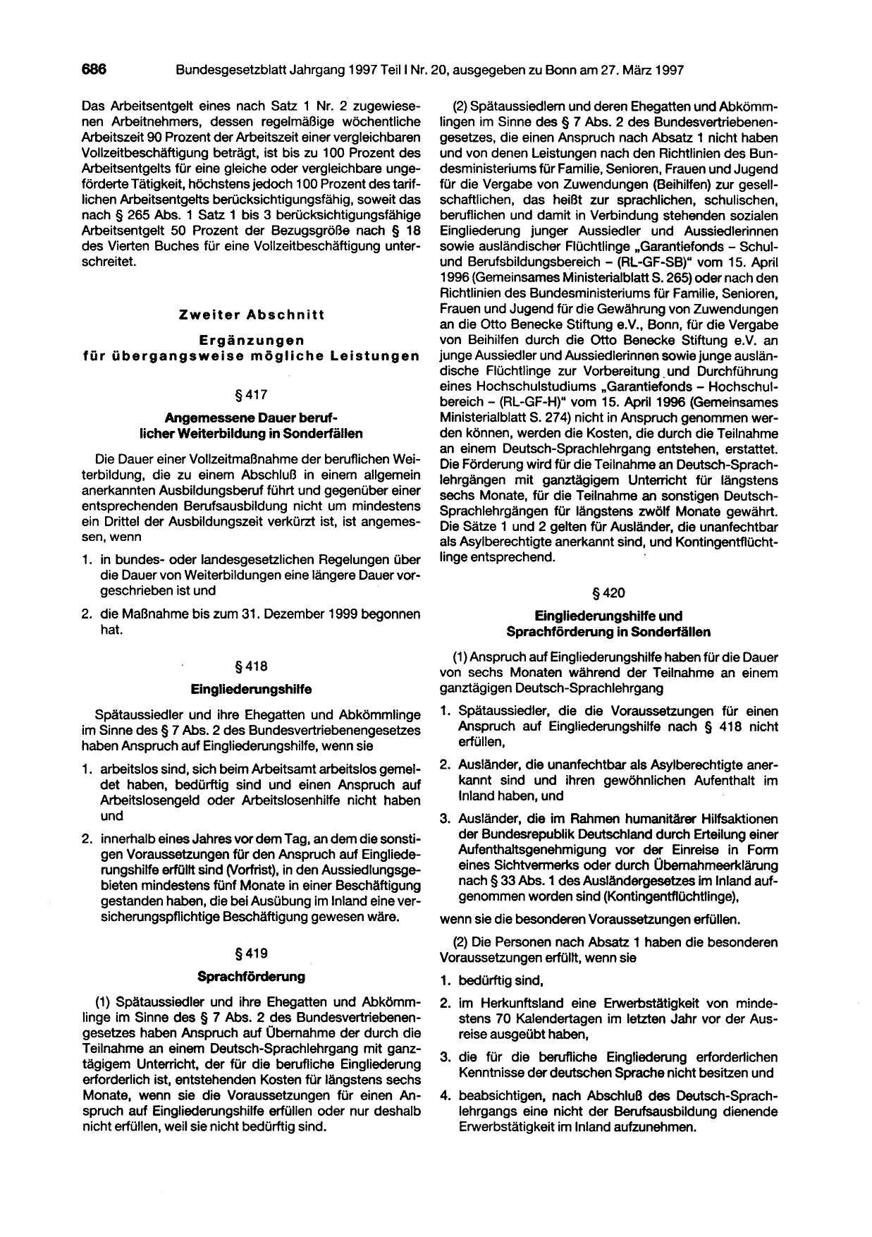 BGBl. 1997, Seite 686 — Originalseite als Abbildung