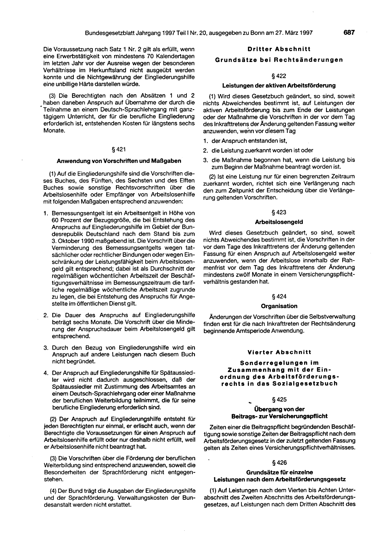 BGBl. 1997, Seite 687 — Originalseite als Abbildung