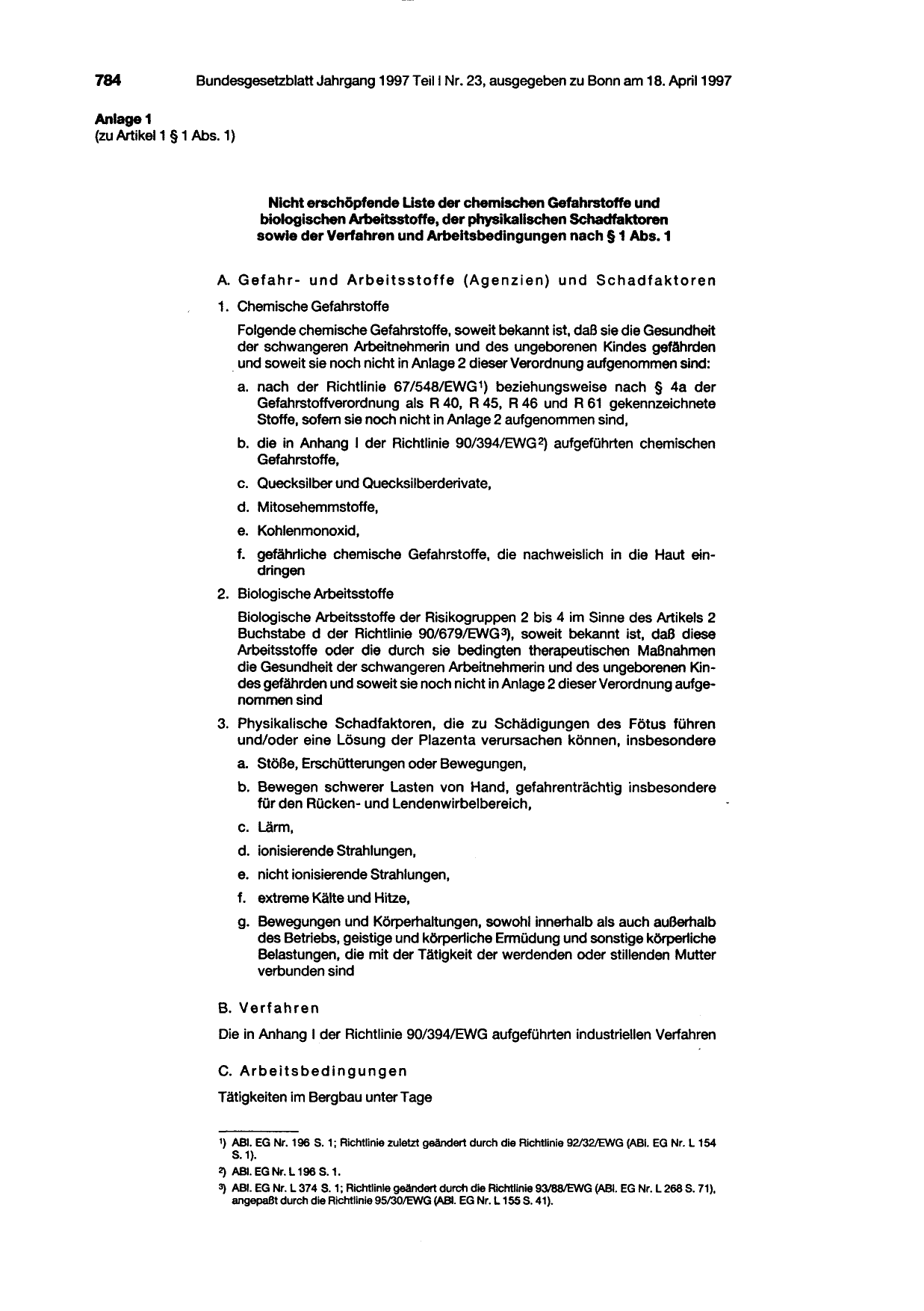 BGBl. 1997, Seite 784 — Originalseite als Abbildung