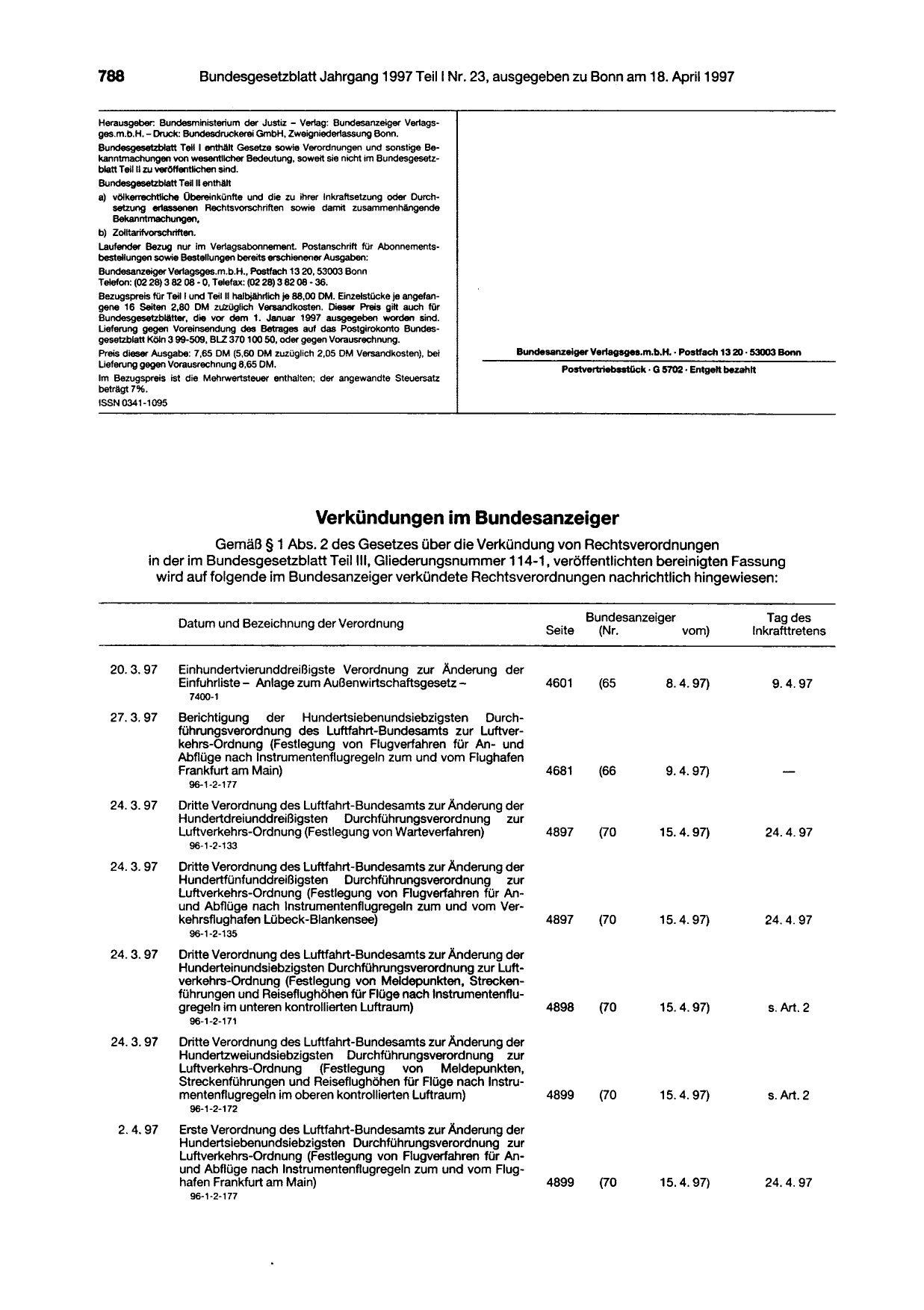 BGBl. 1997, Seite 788 — Originalseite als Abbildung