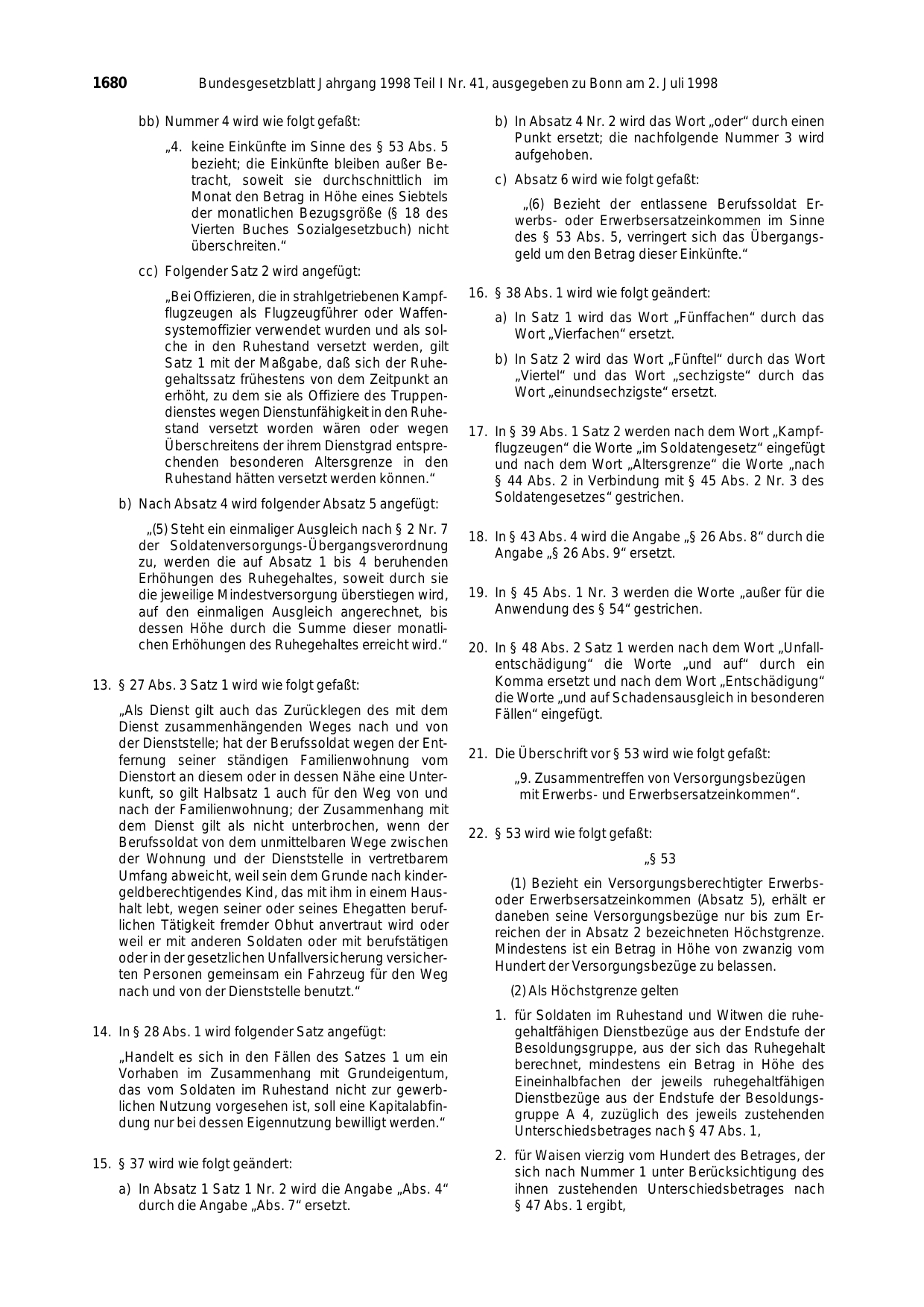 BGBl. 1998, Seite 1680 — Originalseite als Abbildung