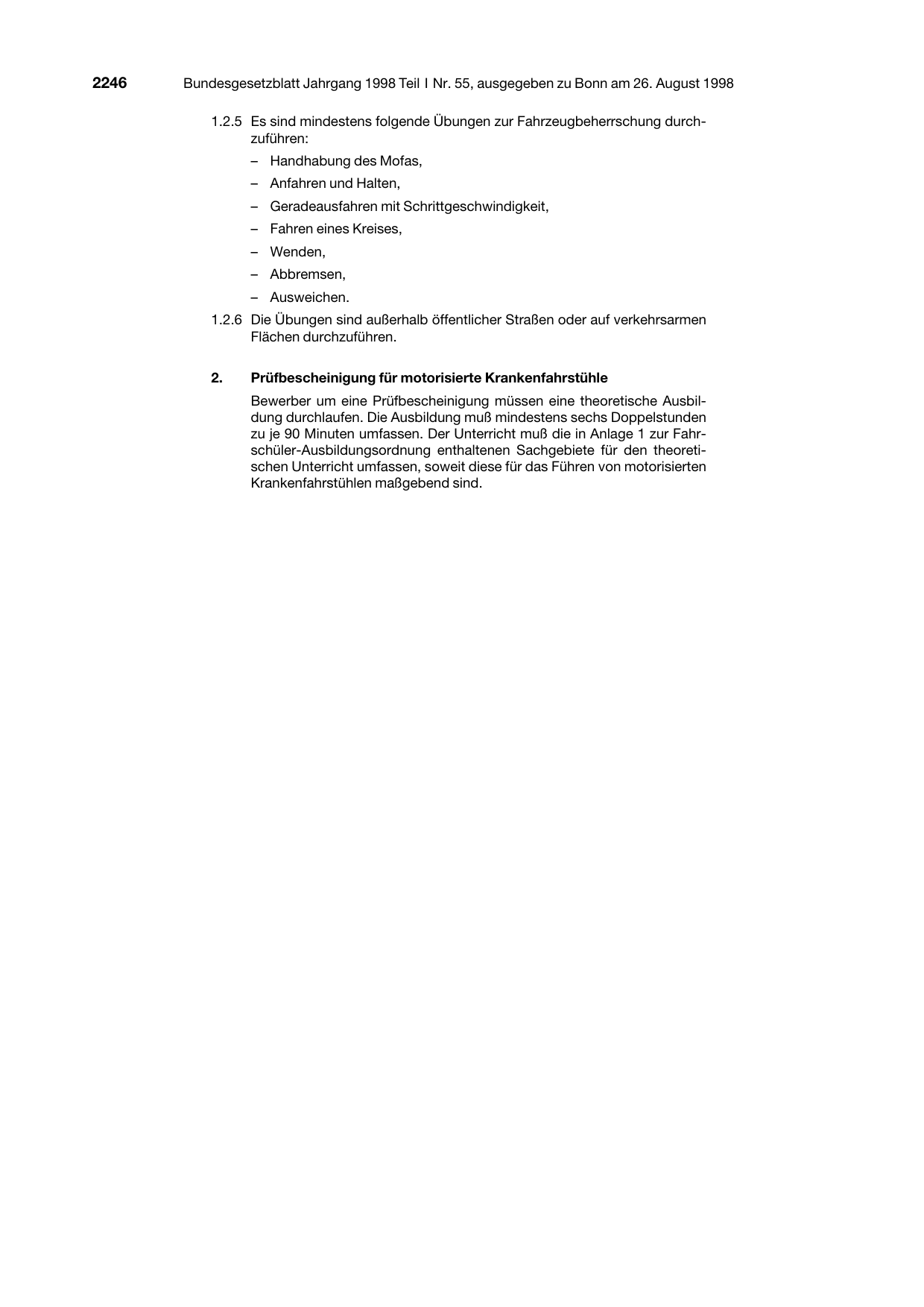 BGBl. 1998, Seite 2246 — Originalseite als Abbildung